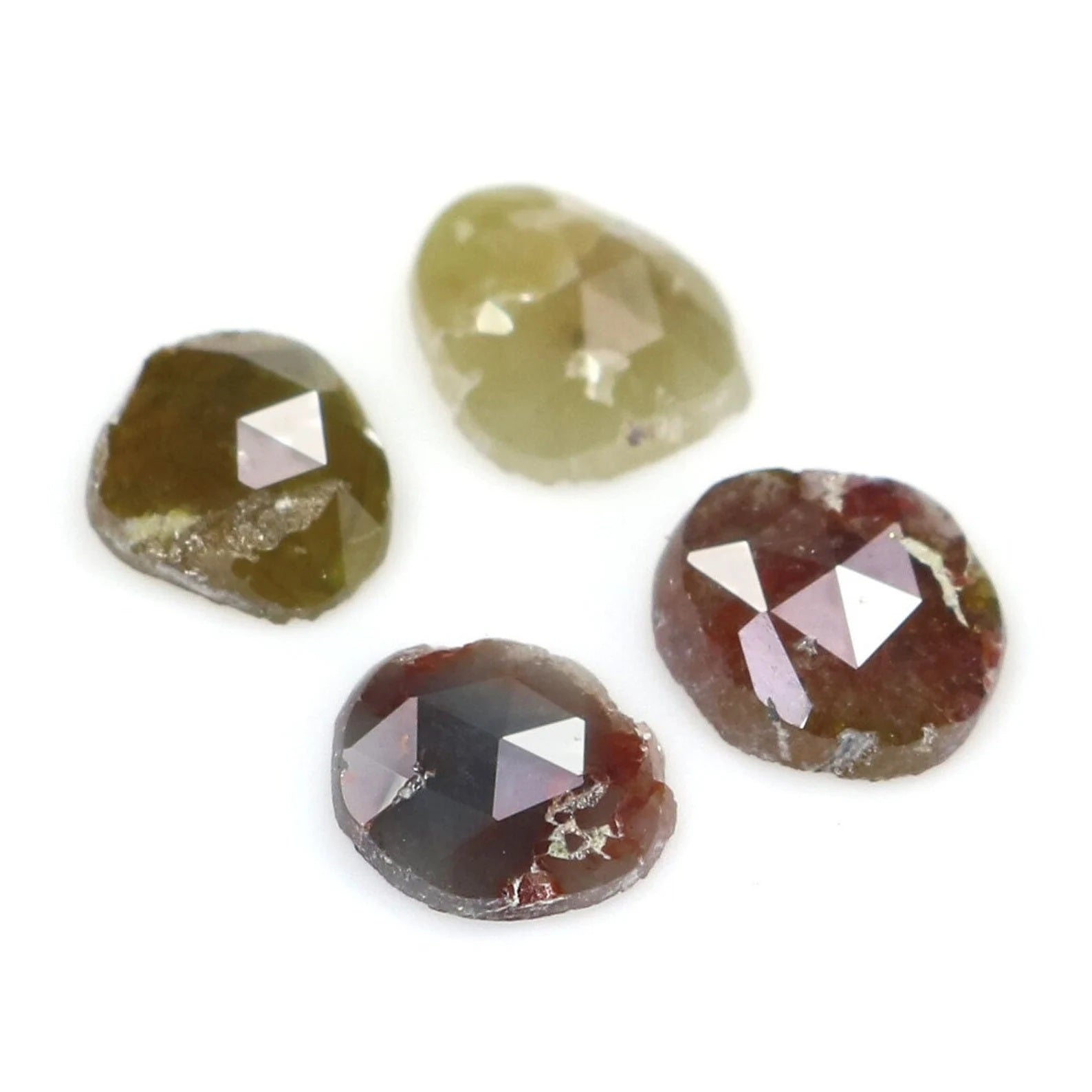 1.51 CT Natural Loose Slice Shape Diamond Mix Color Irregular Cut Diamond 5.40 MM Natural Diamond Mix Color Slice Rose Cut Diamond NQ2134