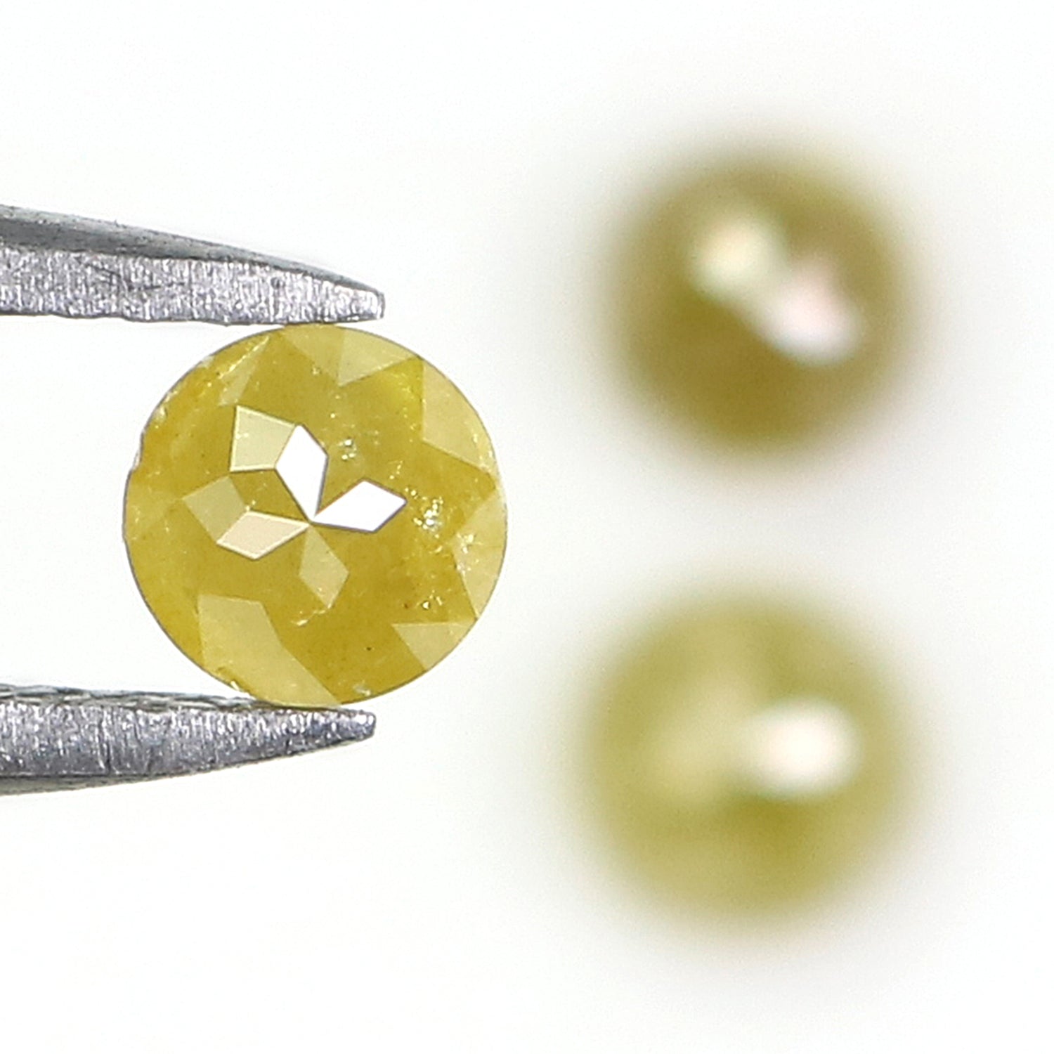 0.98 CT Natural Loose Round Rose Cut Diamond Yellow Color Round Shape Diamond 3.90 MM Natural Yellow Color Round Rose Cut Diamond KQ1227