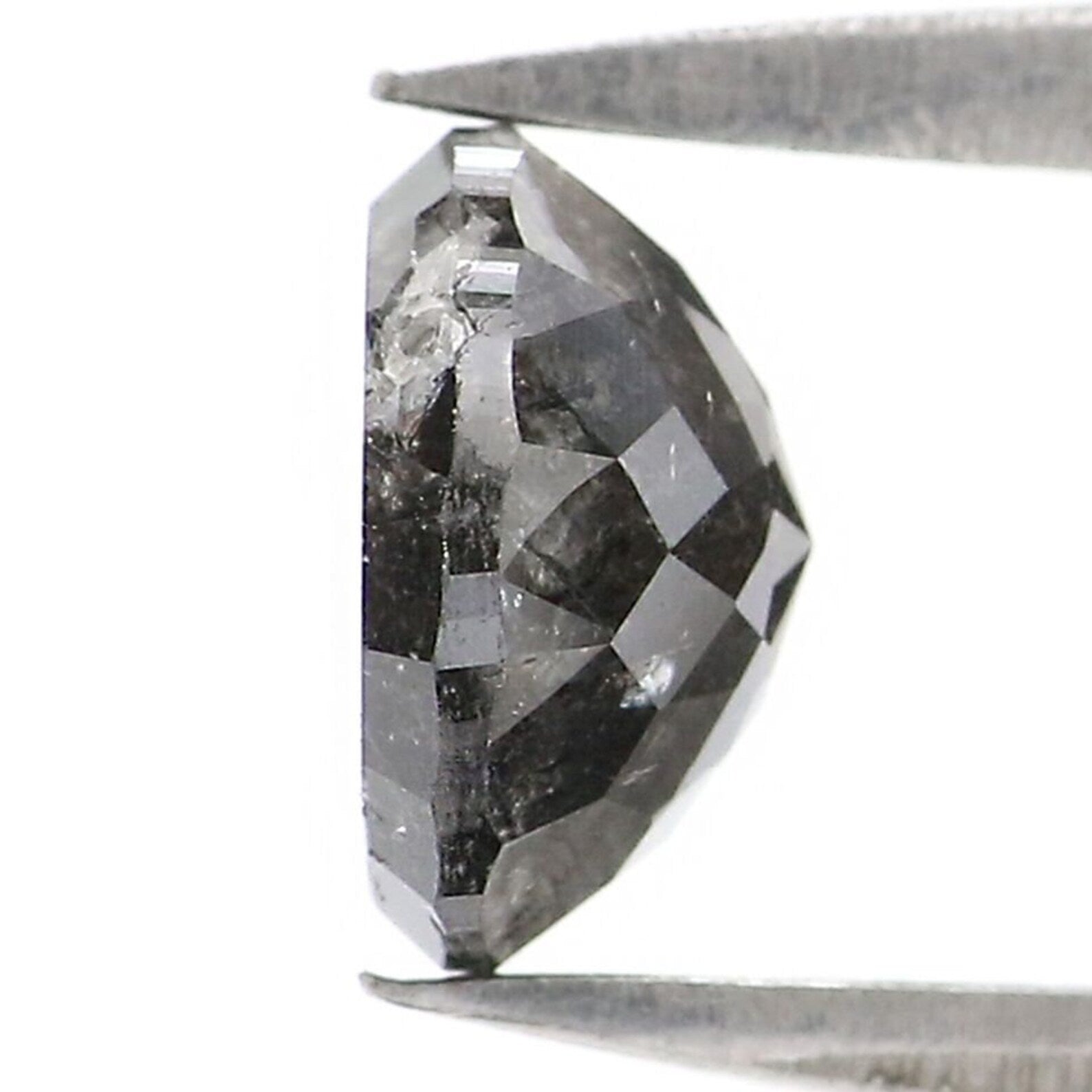 1.16 CT Natural Loose Round Rose Cut Diamond Salt And Pepper Round Shape Diamond 6.40 MM Natural Black Grey Color Rose Cut Diamond QN9777