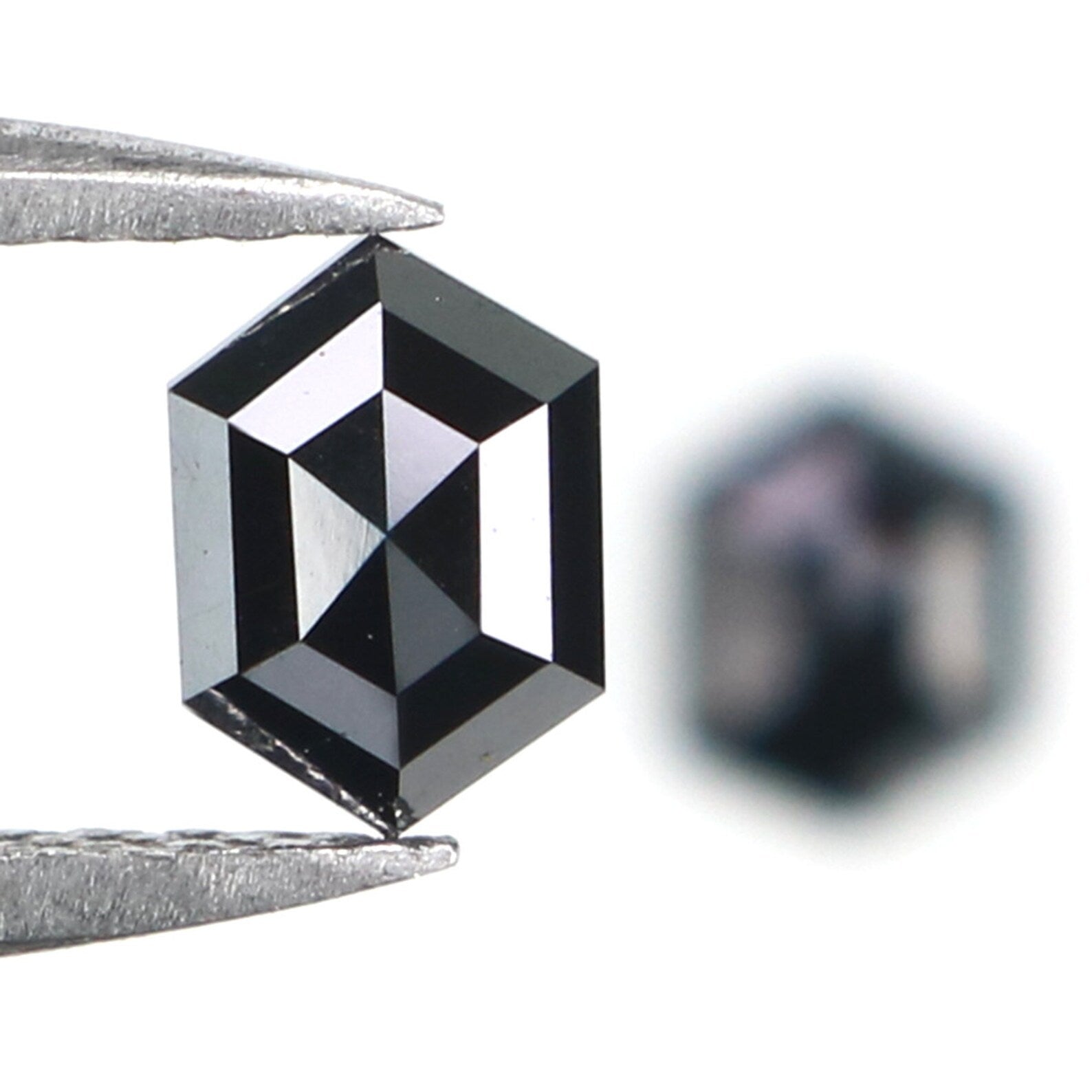 Natural Loose Hexagon Diamond, Hexagon Black Color Diamond, Natural Loose Diamond, Hexagon Rose Cut Diamond 0.53 CT Hexagon Shape N2280
