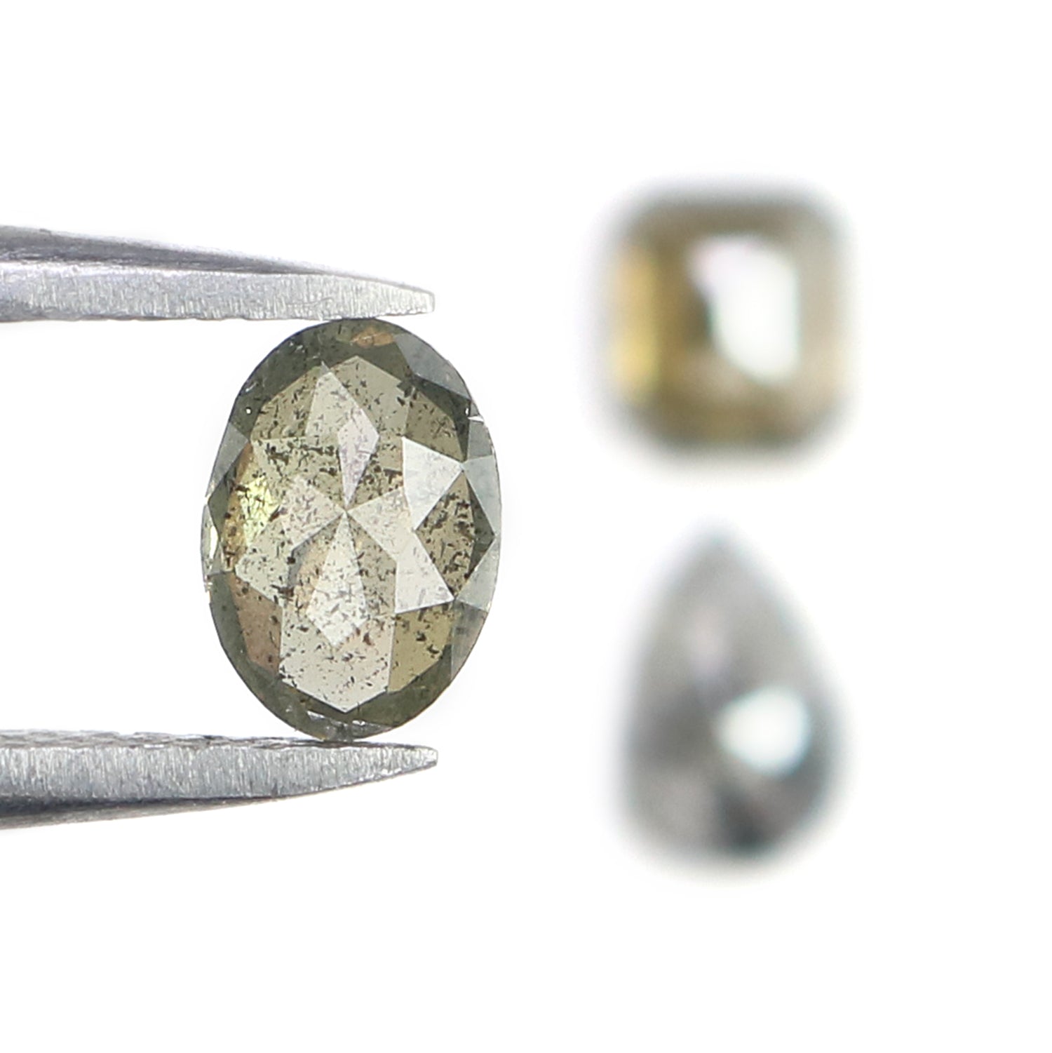 1.25 Ct Natural Loose Mix Shape Diamond Black Color Mix Shape Diamond 4.40 MM Natural Green Color Diamond Mix Shape Rose Cut Diamond L005