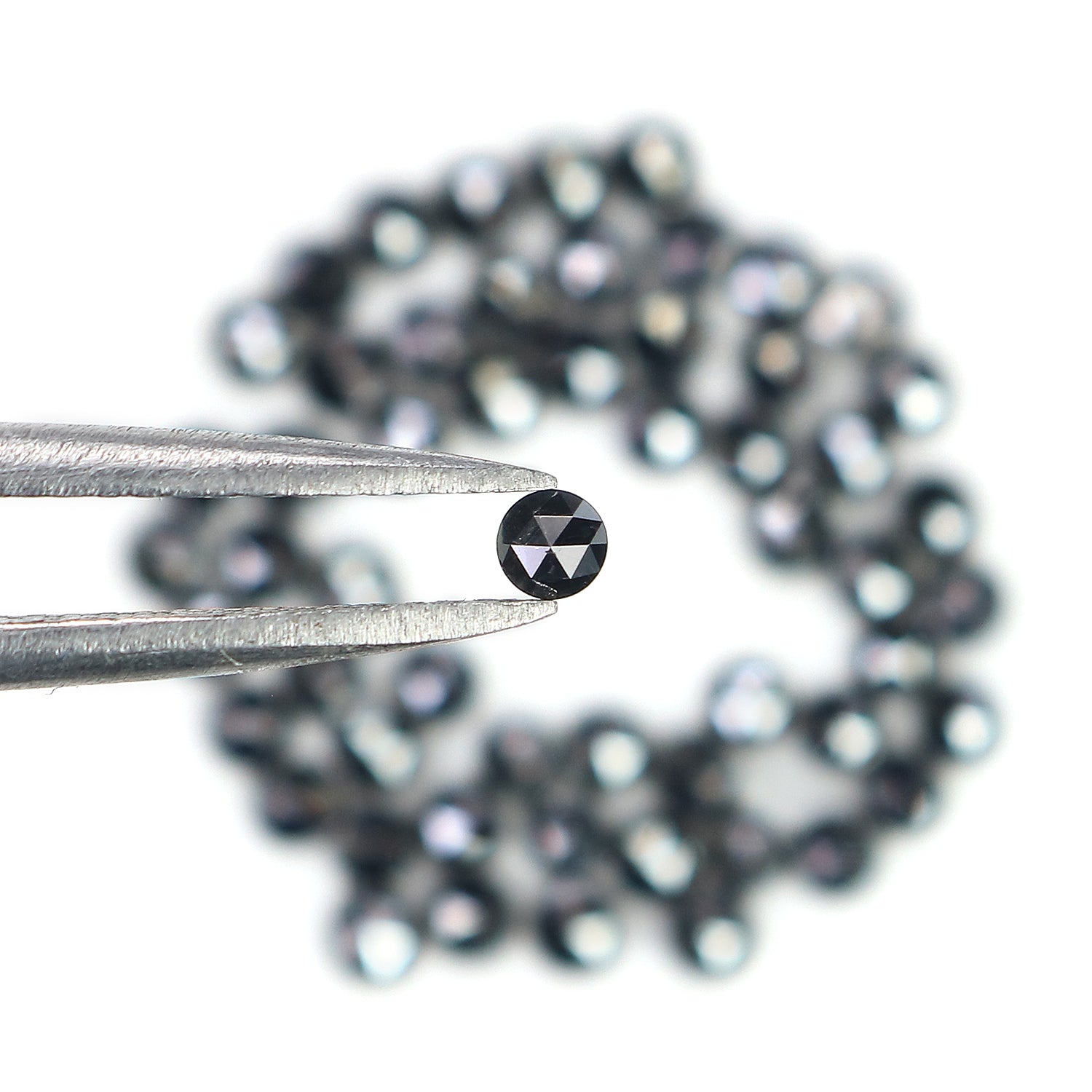 3.07 CT Natural Loose Round Rose Cut Diamond Black Color Round Shape Diamond 2.30 MM Natural Loose Black Color Round Rose Cut Diamond LQ1810