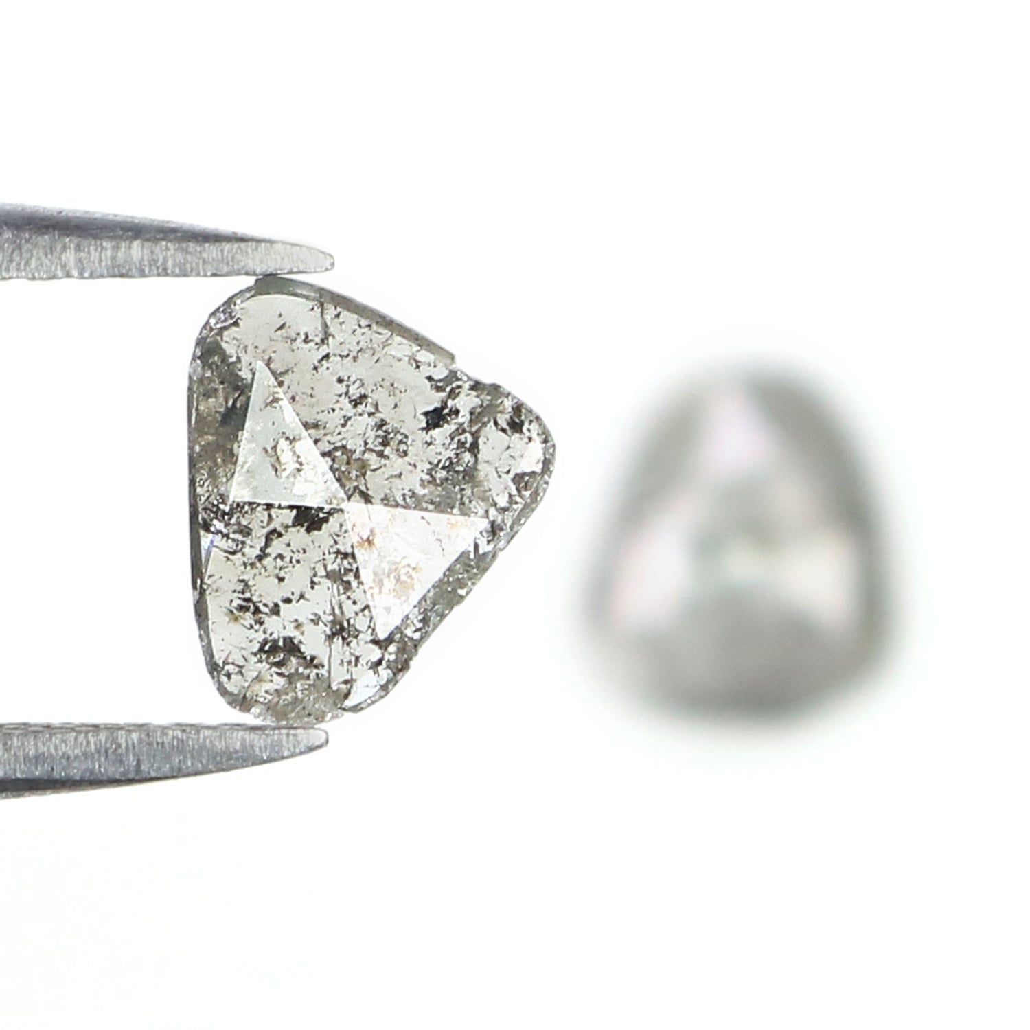 Natural Salt And Pepper Slice Diamond Pair Black Grey Loose Flat Diamond For Custom Galaxy Earrings Rustic Diamond Earring Stone L3622