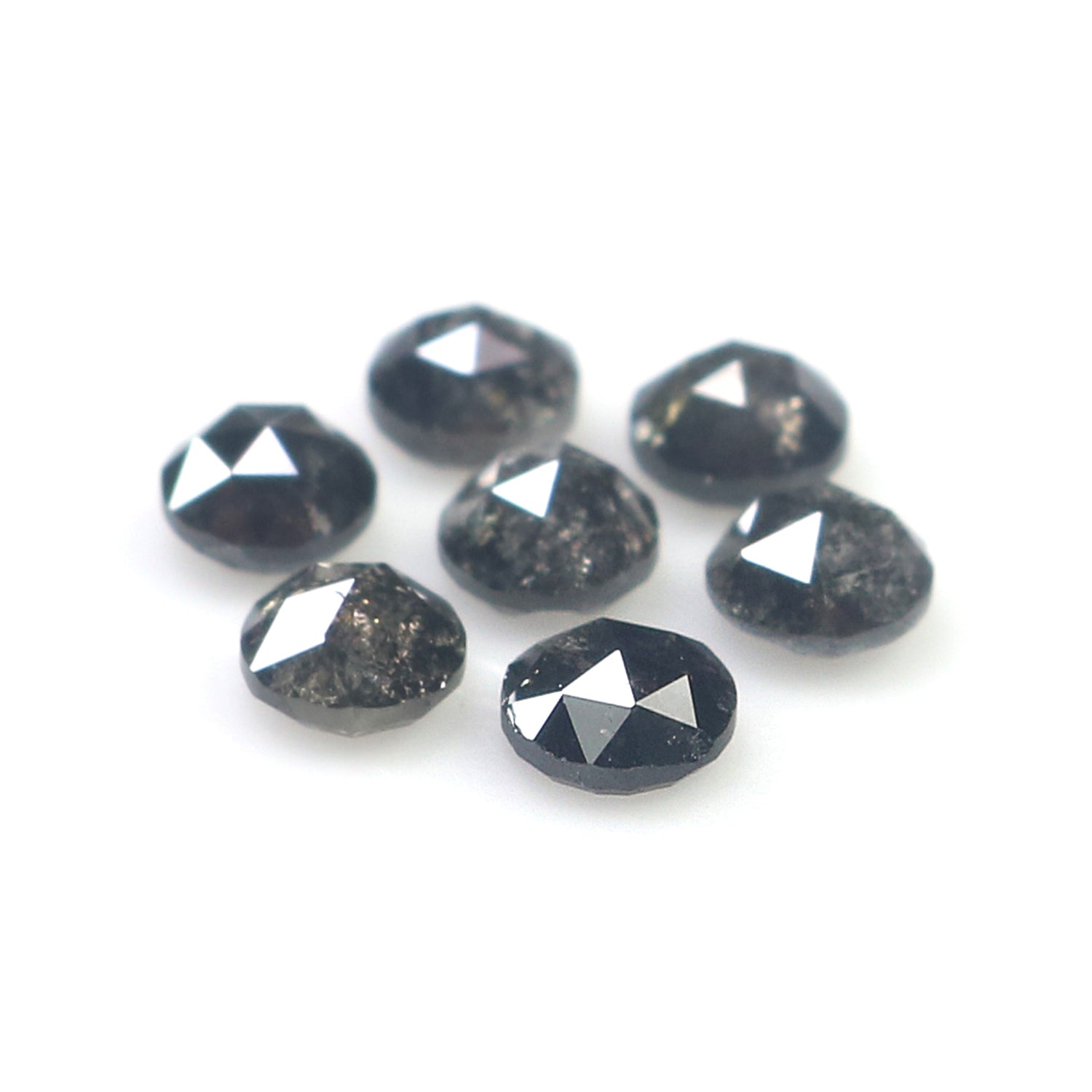 1.11 Ct Natural Loose Round Rose Cut Diamond Salt And Pepper Round Cut Diamond 3.10 MM Natural Black Grey Color Round Rose Cut Diamond L6226