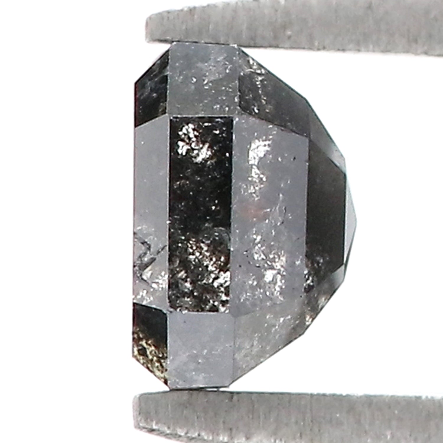 0.80 CT Natural Loose Emerald Shape Diamond Salt And Pepper Emerald Diamond 5.10 MM Black Grey Color Emerald Shape Rose Cut Diamond QK1796