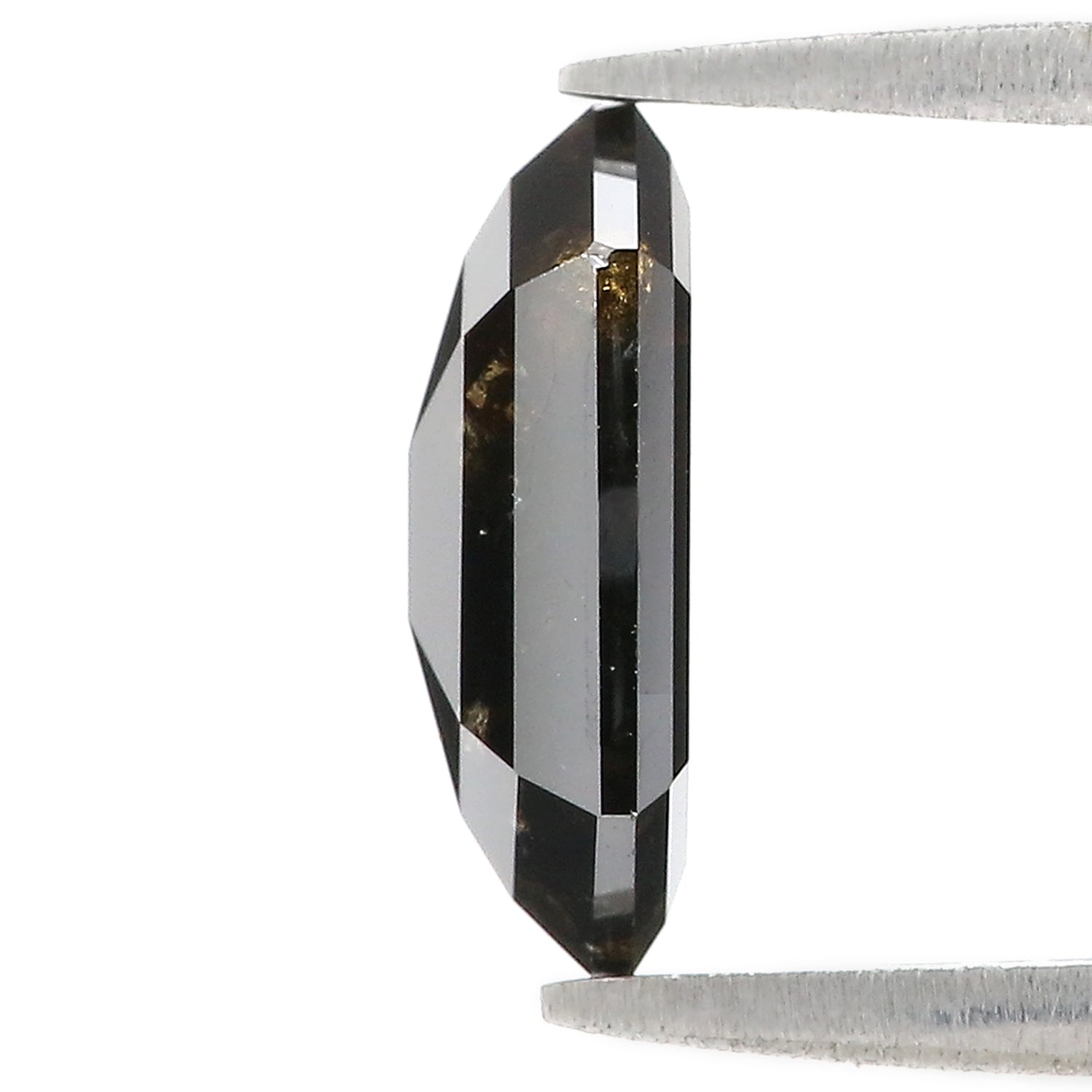 2.62 CT Natural Loose Hexagon Shape Diamond Black Color Hexagon Cut Diamond 11.50 MM Natural Brown Color Hexagon Rose Cut Diamond L3405