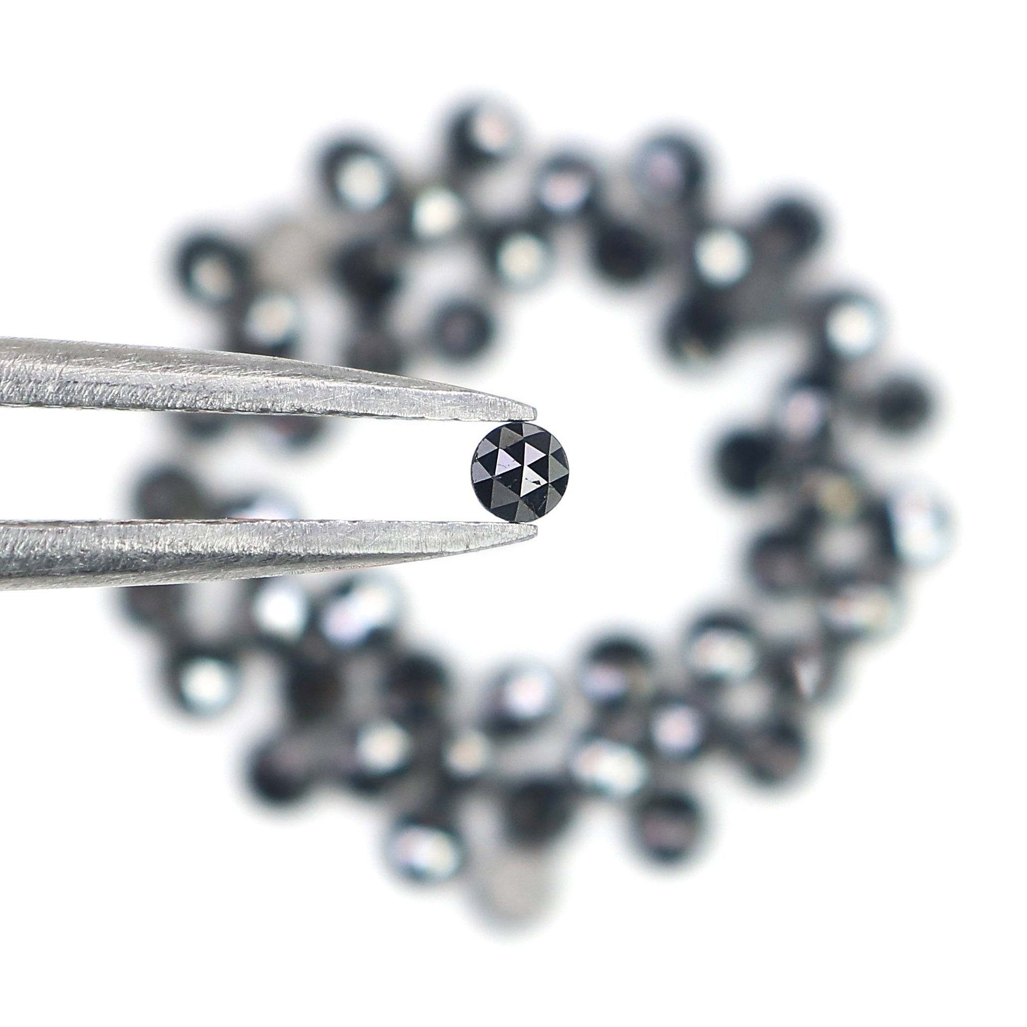 2.80 CT Natural Loose Round Rose Cut Diamond Black Color Round Shape Diamond 2.30 MM Natural Loose Black Color Round Rose Cut Diamond LQ1804