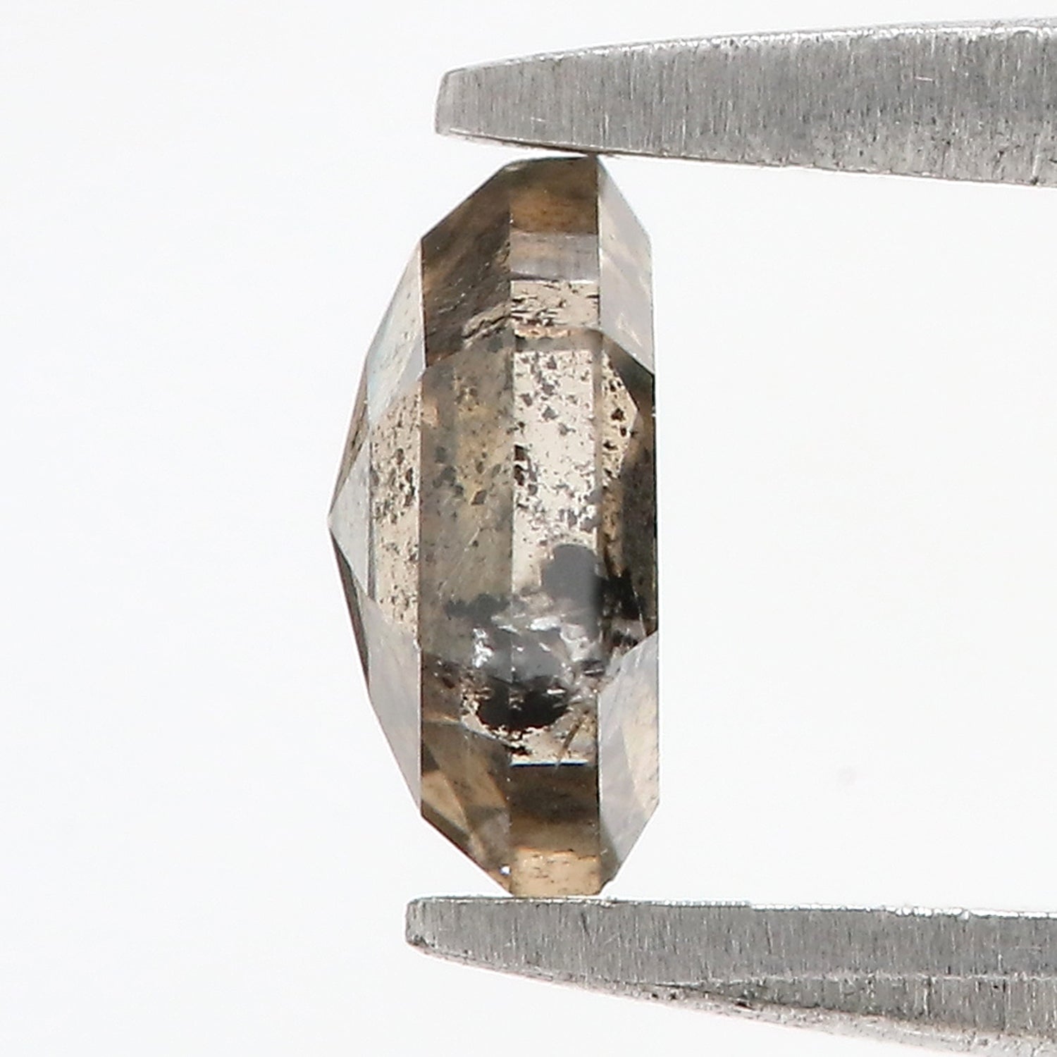 0.77 CT Natural Loose Hexagon Shape Diamond Salt And Pepper Hexagon Shape Diamond 5.95 MM Black Grey Color Hexagon Rose Cut Diamond QL9543