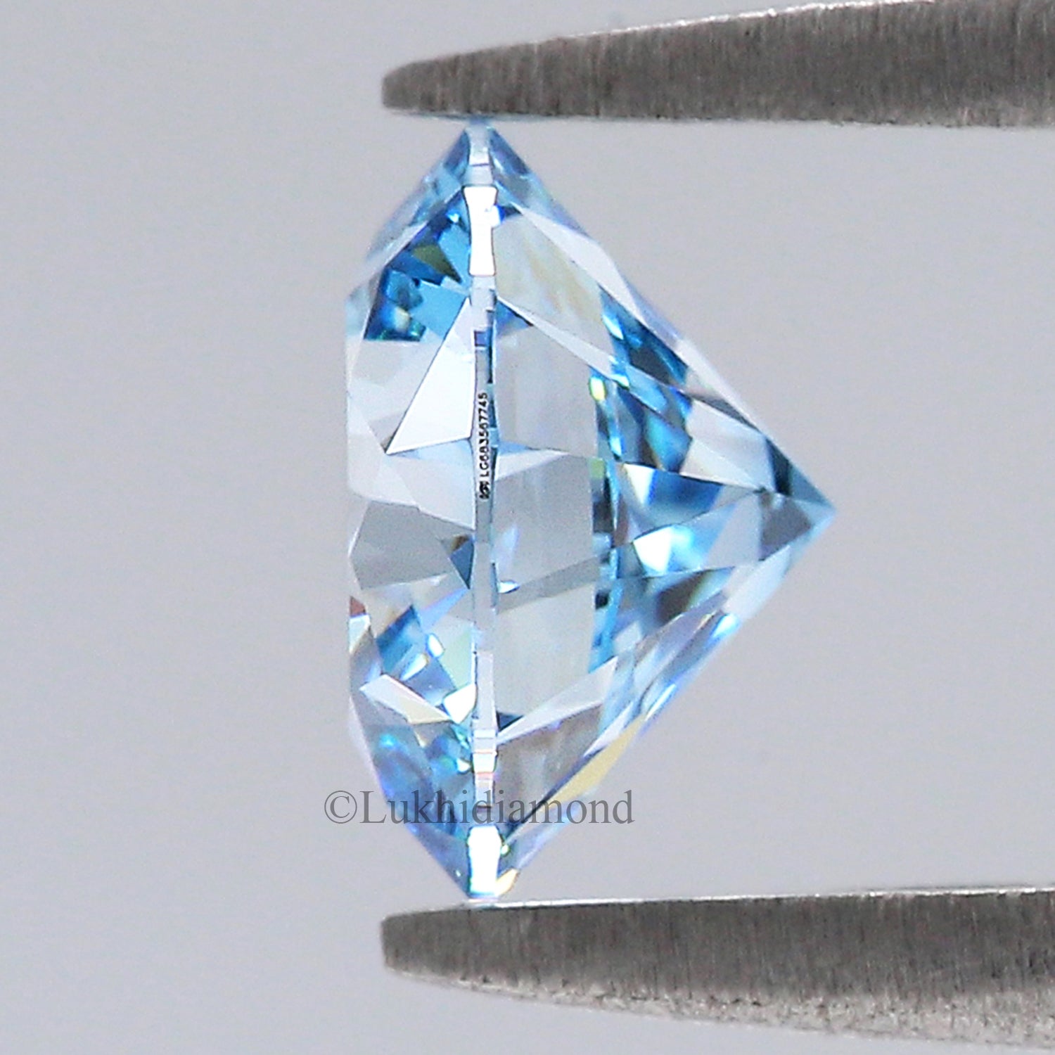 1.24 CT IGI Certified Round Brilliant Cut Fancy Vivid Blue Color VS1 Clarity Diamond Lab Grown Diamond Lab Created Round CVD Diamond L3298