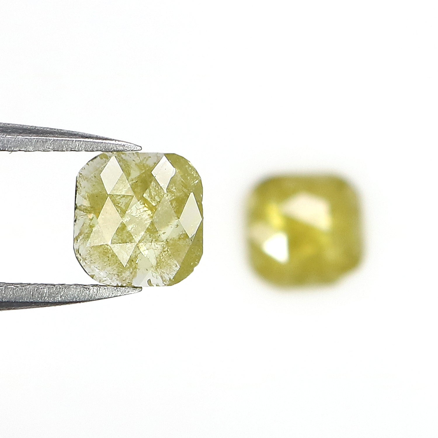1.24 CT Natural Loose Cushion Shape Pair Diamond Yellow Color Cushion Rose Cut Diamond 6.25 MM Natural Loose Cushion Cut Pair Diamond LQ2988