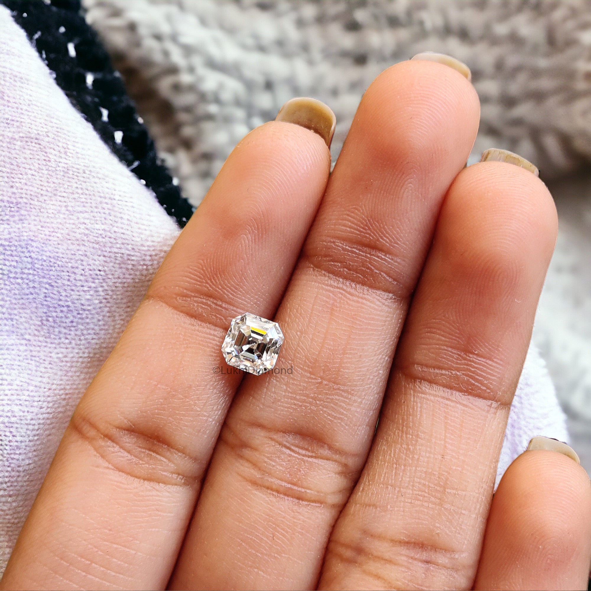 Asscher Brilliant Cut Loose White Moissanite Stone 5,6,7,8,9 MM Vintage Antique Handcrafted Eye Clean Moissanite Engagement Gift Ring Q124