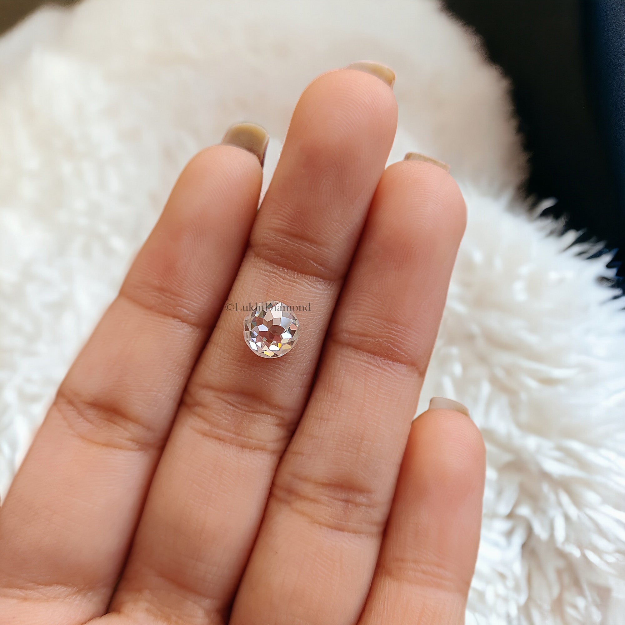 Round Rose Cut Loose White Moissanite Stone 6.5,7,8,9,10,11,12 MM Vintage Antique Handcrafted Eye Clean Moissanite Engagement Gift Ring Q147