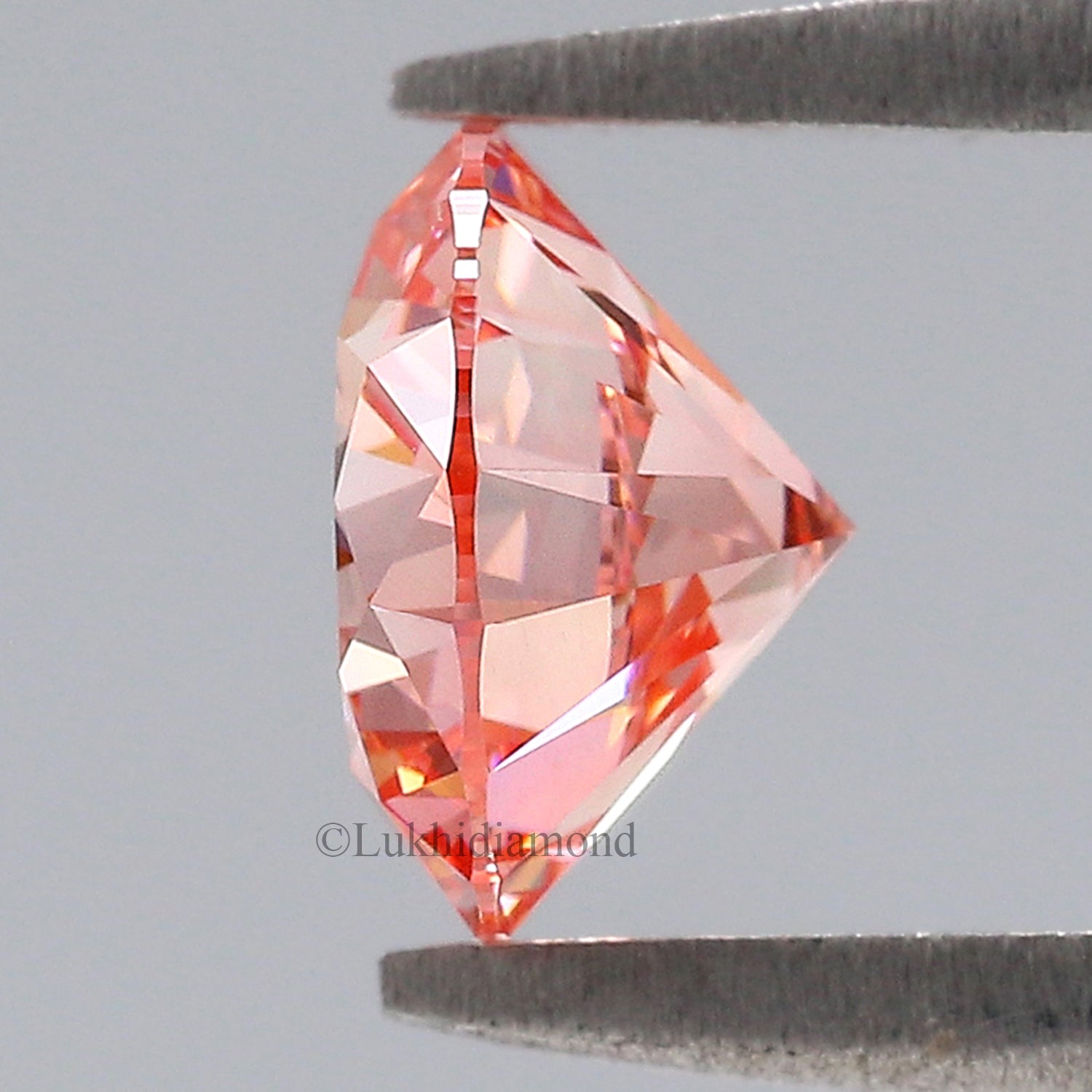 1.09 CT IGI Certified Round Brilliant Cut Fancy Intense Pink Color VS2 Clarity Diamond Lab Grown Diamond Lab Created Round CVD Diamond L3293