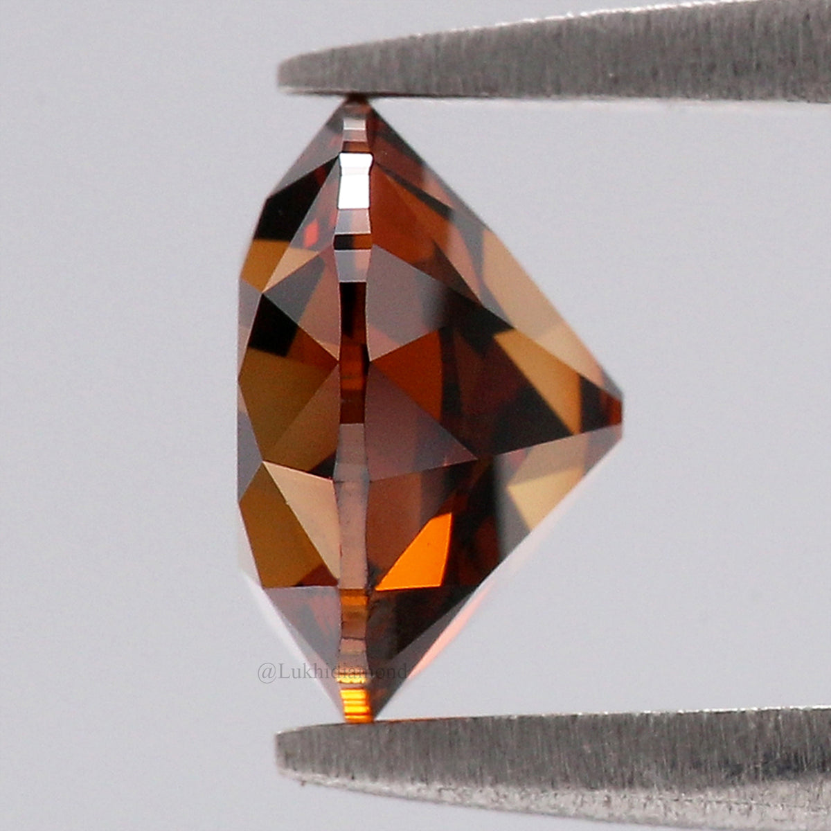 1.56 CT IGI Certified Round Old European Cut Diamond Fancy Deep Orange Color VS1 Clarity Lab Grown Diamond Lab Created Lab Diamond L3663