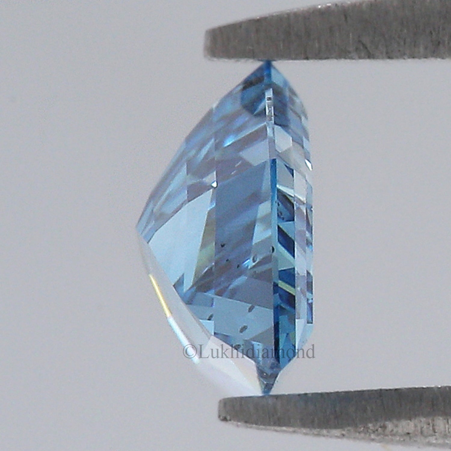 1.08 CT IGI Certified Pentagonal Step Cut Fancy Vivid Blue Color Diamond VS2 Clarity Diamond Lab Grown CVD Diamond Lab Created Diamond L3228