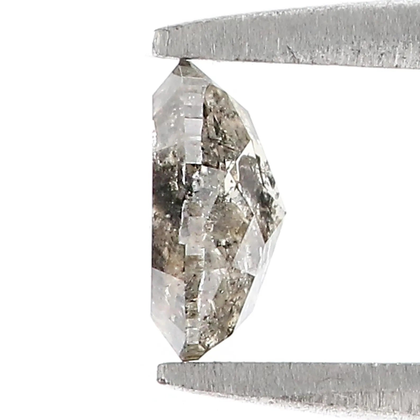 0.52 Ct Natural Loose Oval Shape Diamond Salt And Pepper Oval Diamond 5.80 MM Natural Black Grey Color Oval Rose Cut Diamond QN982