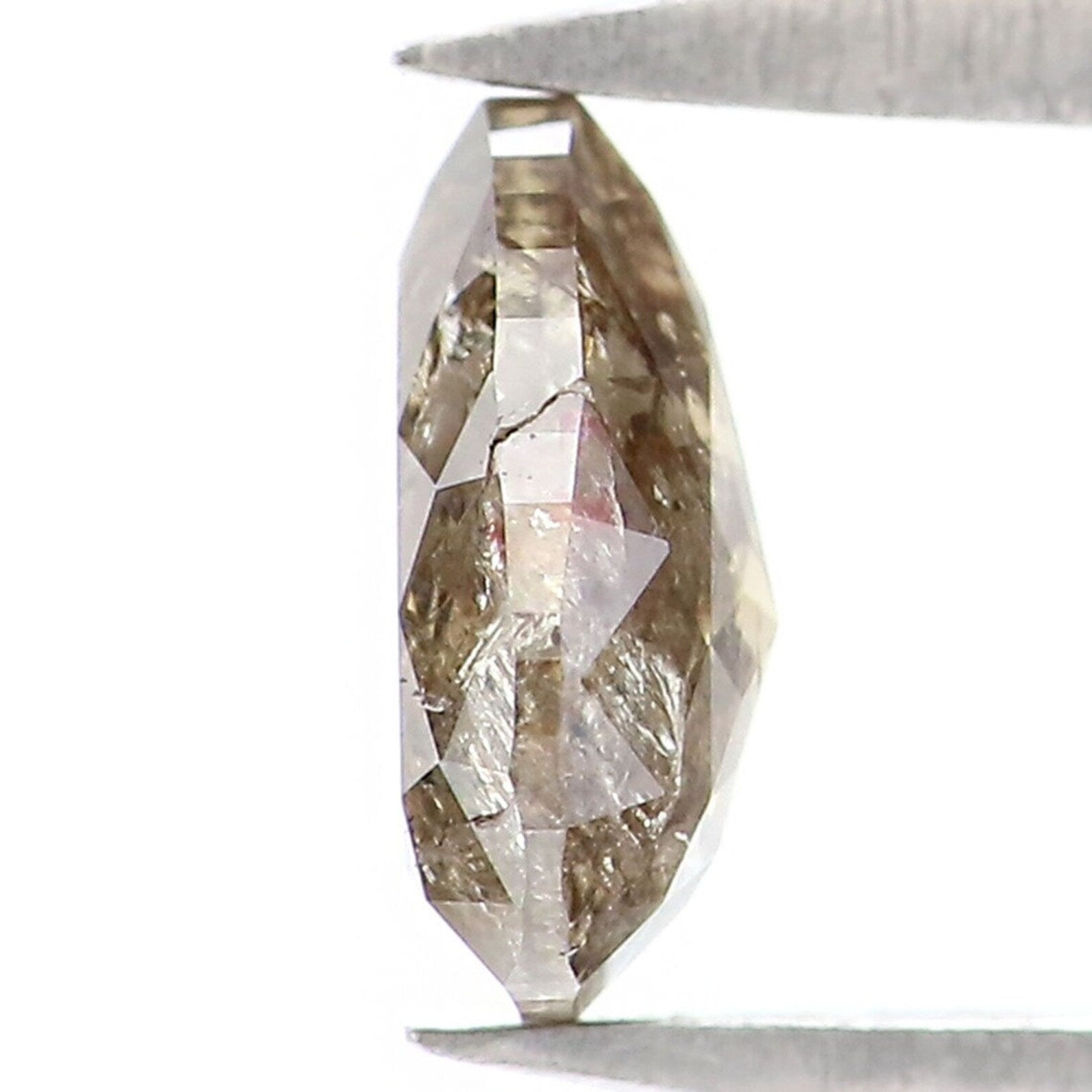 0.55 CT Natural Loose Pear Shape Diamond Grey Brown Color Pear Cut Diamond 6.05 MM Natural Loose Diamond Pear Shape Rose Cut Diamond NQ8107