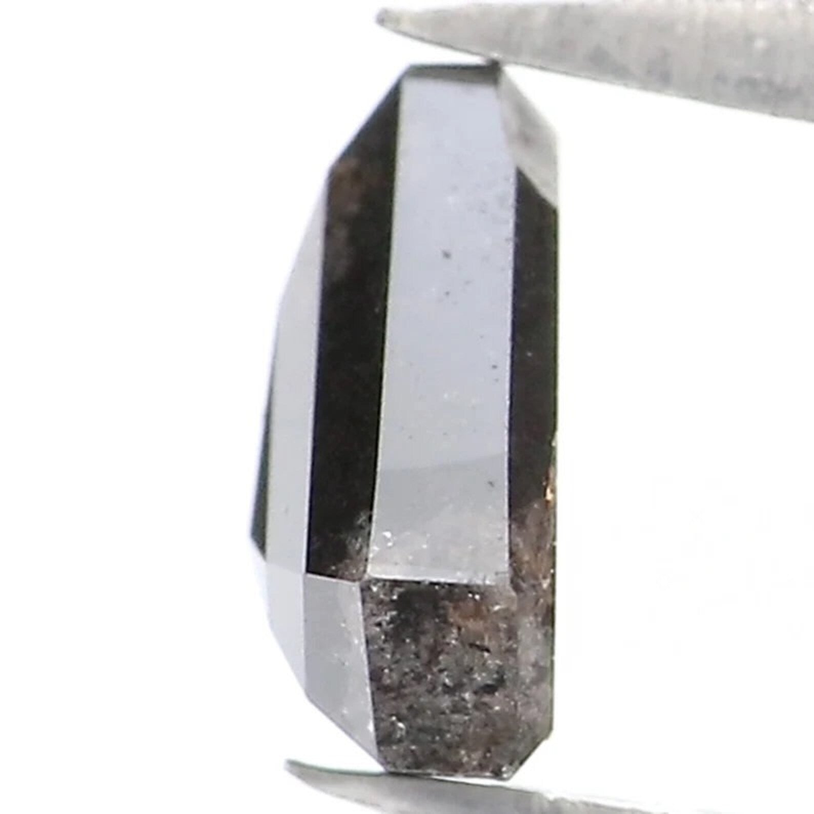 0.89 Ct Natural Loose Triangle Shape Diamond Salt And Pepper Triangle Diamond 6.50 MM Natural Black Color Triangle Rose Cut Diamond NQ9346