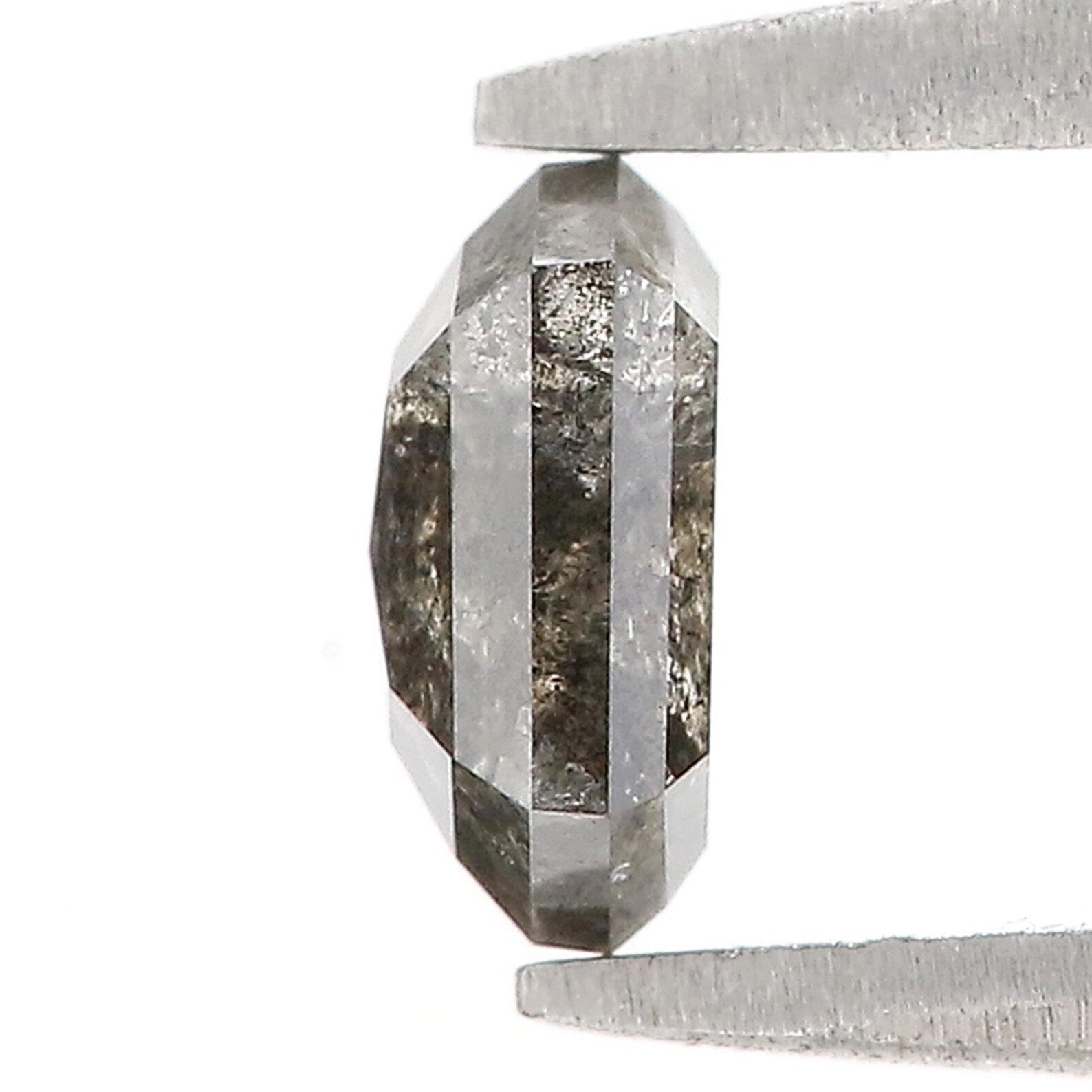 0.69 Ct Natural Loose Hexagon Shape Diamond Salt And Pepper Hexagon Diamond 6.00 MM Natural Black Grey Color Hexagon Rose Cut Diamond QN1480