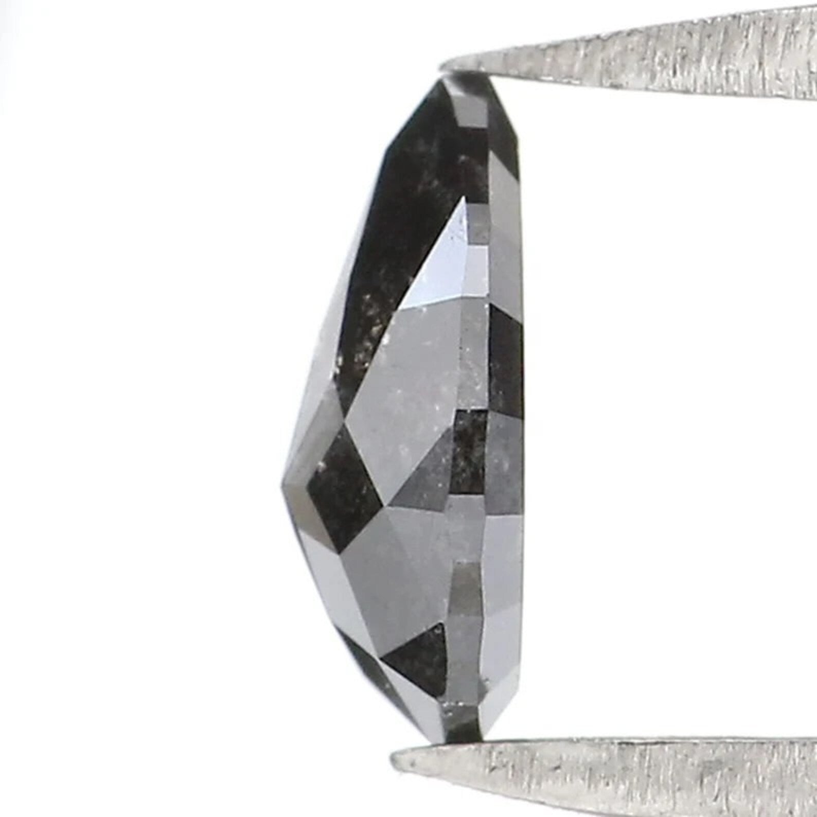 0.41 CT Natural Loose Pear Shape Diamond Salt And Pepper Pear Diamond 6.10 MM Natural Diamond Black Grey Color Pear Rose Cut Diamond NQ2142