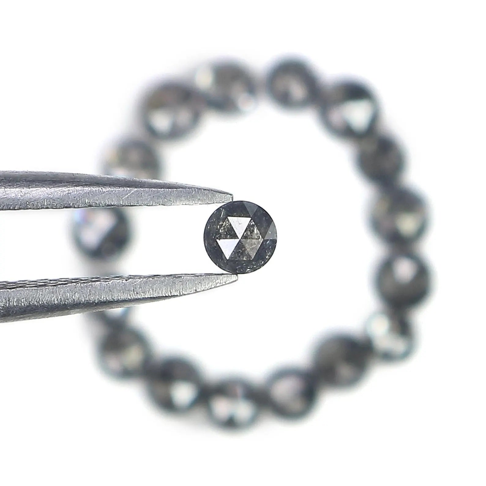 1.64 CT Natural Loose Round Rose Cut Diamond Salt And Pepper Round Shape Diamond 2.35 MM Natural Loose Round Rose Cut Shape Diamond NQ2061