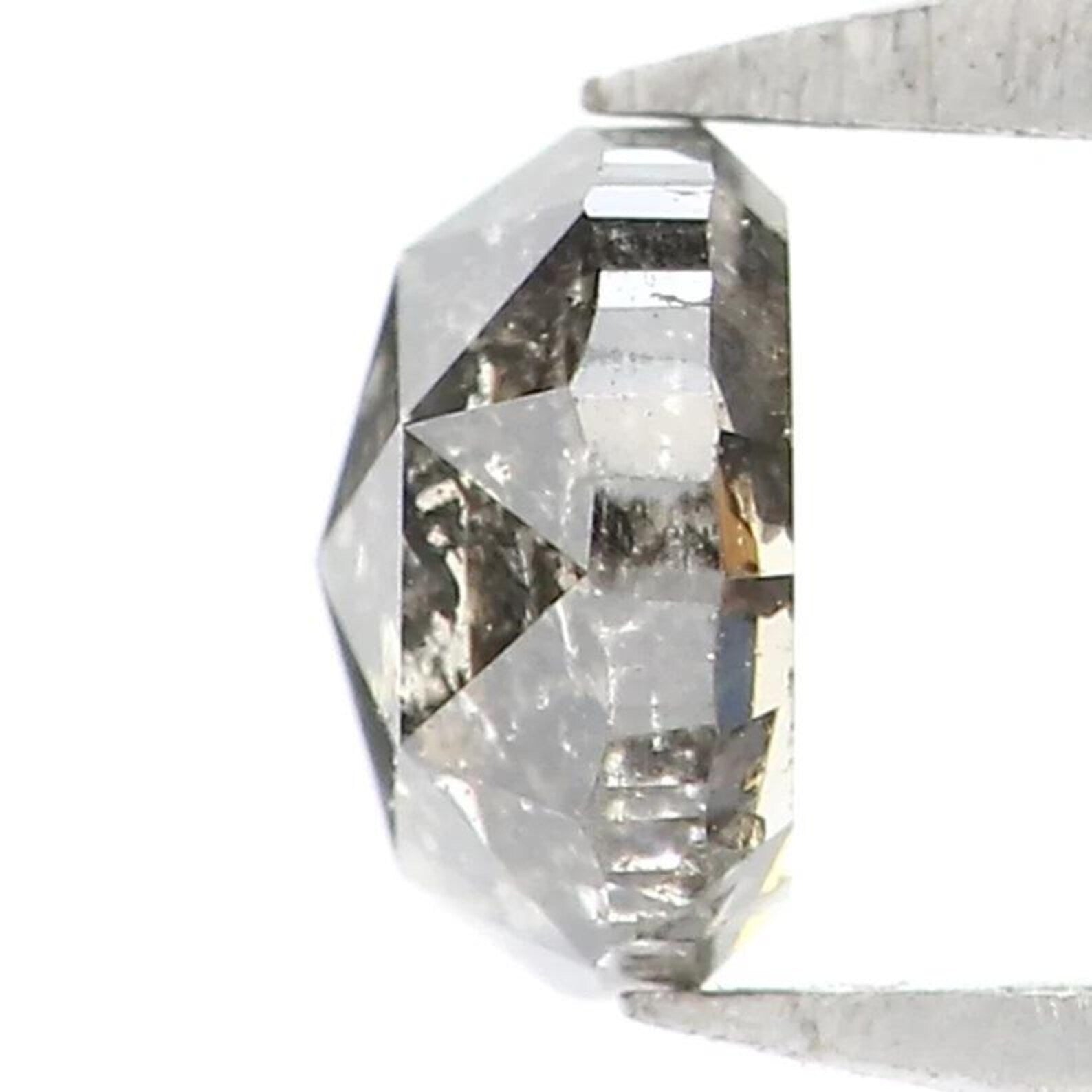 0.39 CT Natural Loose Round Shape Diamond Salt And Pepper Round Cut Diamond 4.20 MM Natural Black Grey Color Round Rose Cut Diamond NQ9310