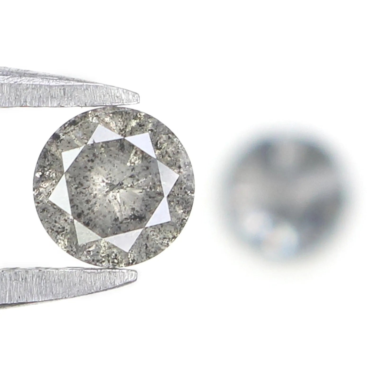 0.49 Ct Natural Loose Round Shape Pair Diamond Salt And Pepper Round Cut Diamond 4.00 MM Black Gray Color Round Brilliant Cut Diamond NQ2302