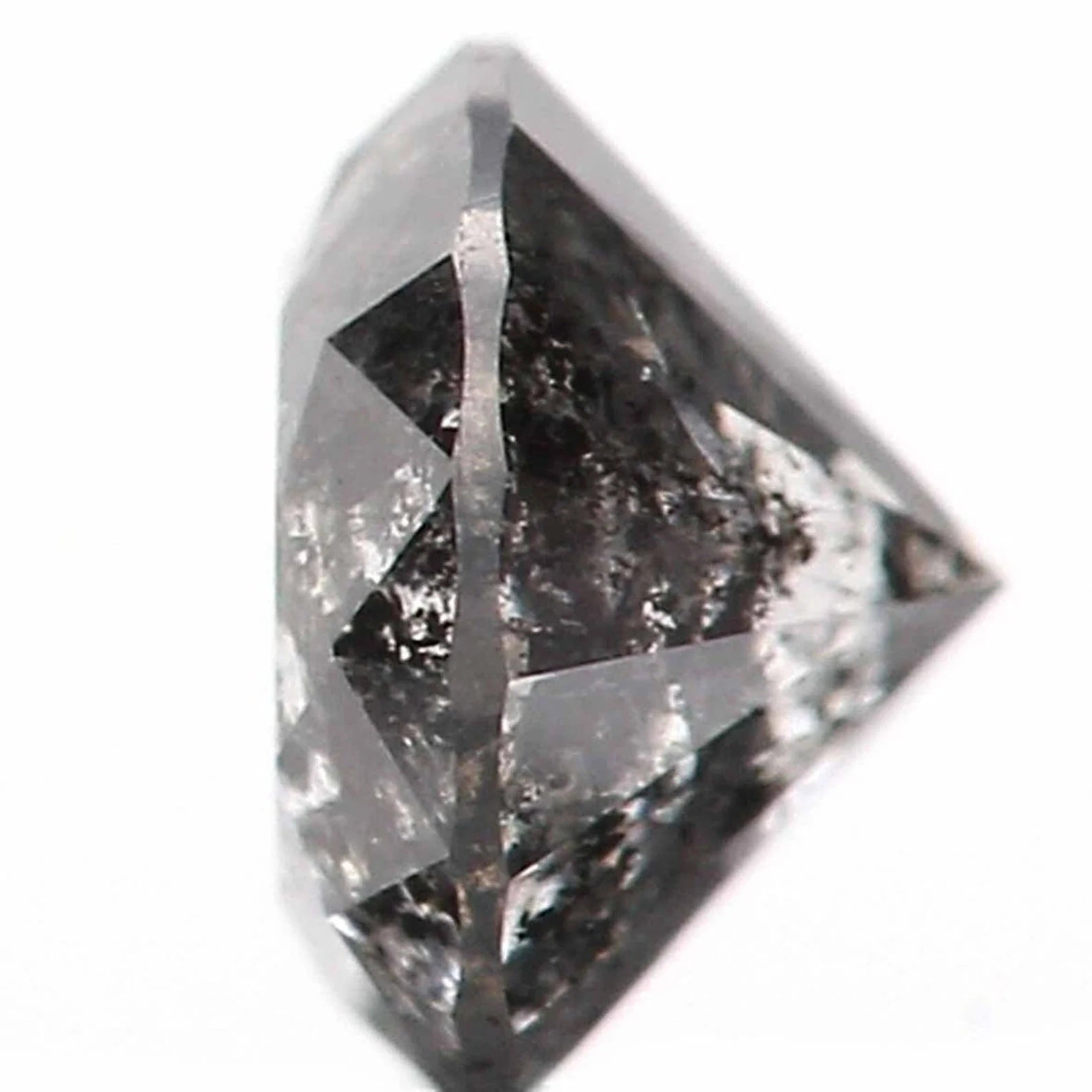 0.47 CT Natural Loose Round Shape Diamond Salt And Pepper Diamond 4.75 MM Natural Loose Black Grey Diamond Round Brilliant Cut Diamond NQ802