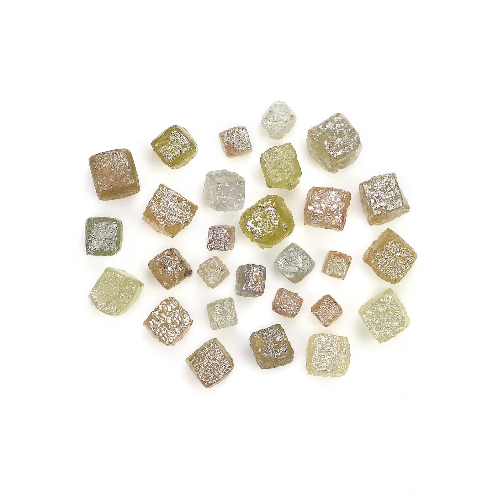 Natural Loose Rough Cube Shape Diamond Mix Color Diamond 2.00 to 4.00 MM 10 PCS Scoop Undrilled Uncut Rough Cube Irregular Cut Diamond Q126
