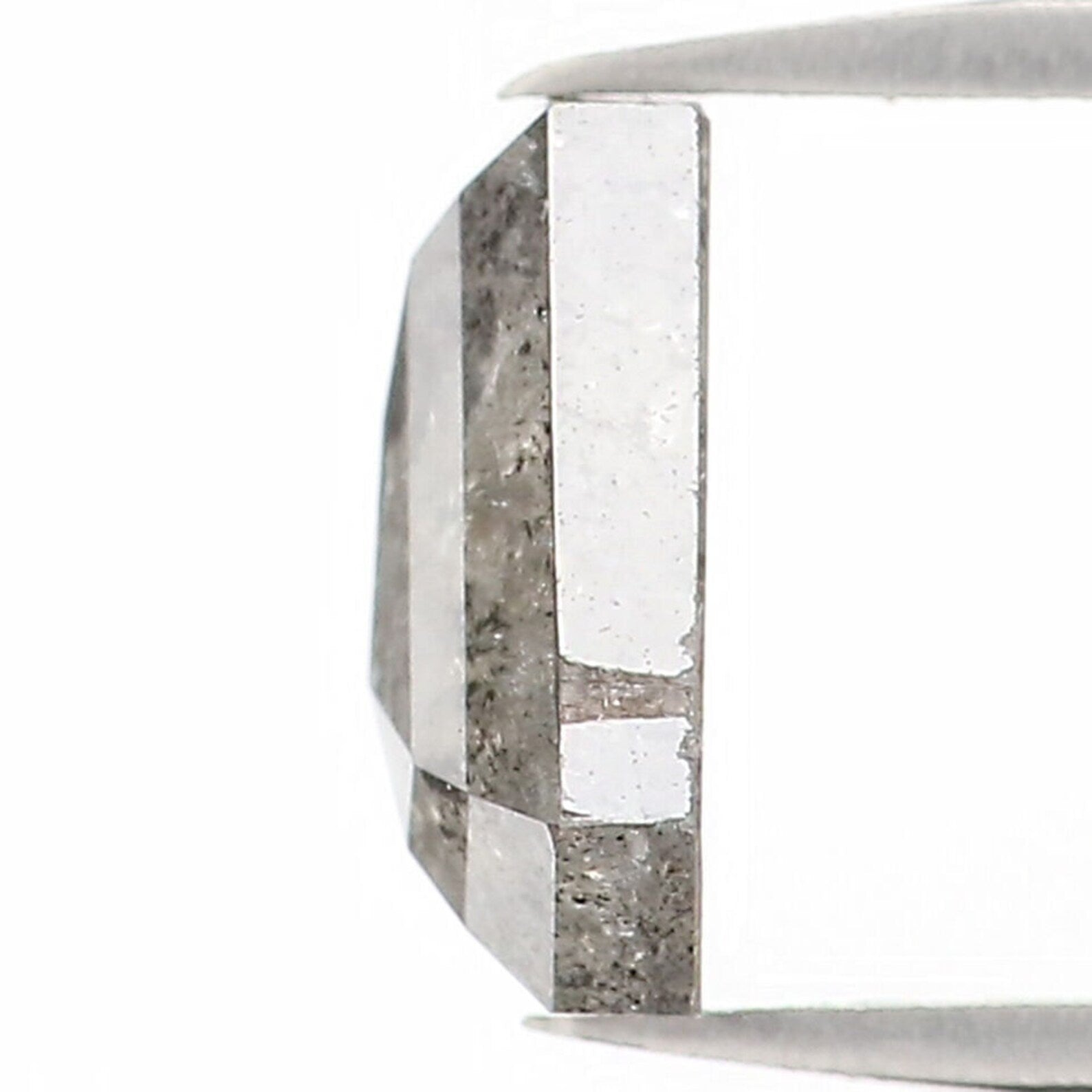 0.97 CT Natural Loose Coffin Shape Diamond Salt And Pepper Coffin Cut Diamond 6.70 MM Black Grey Color Coffin Shape Rose Cut Diamond QN1553
