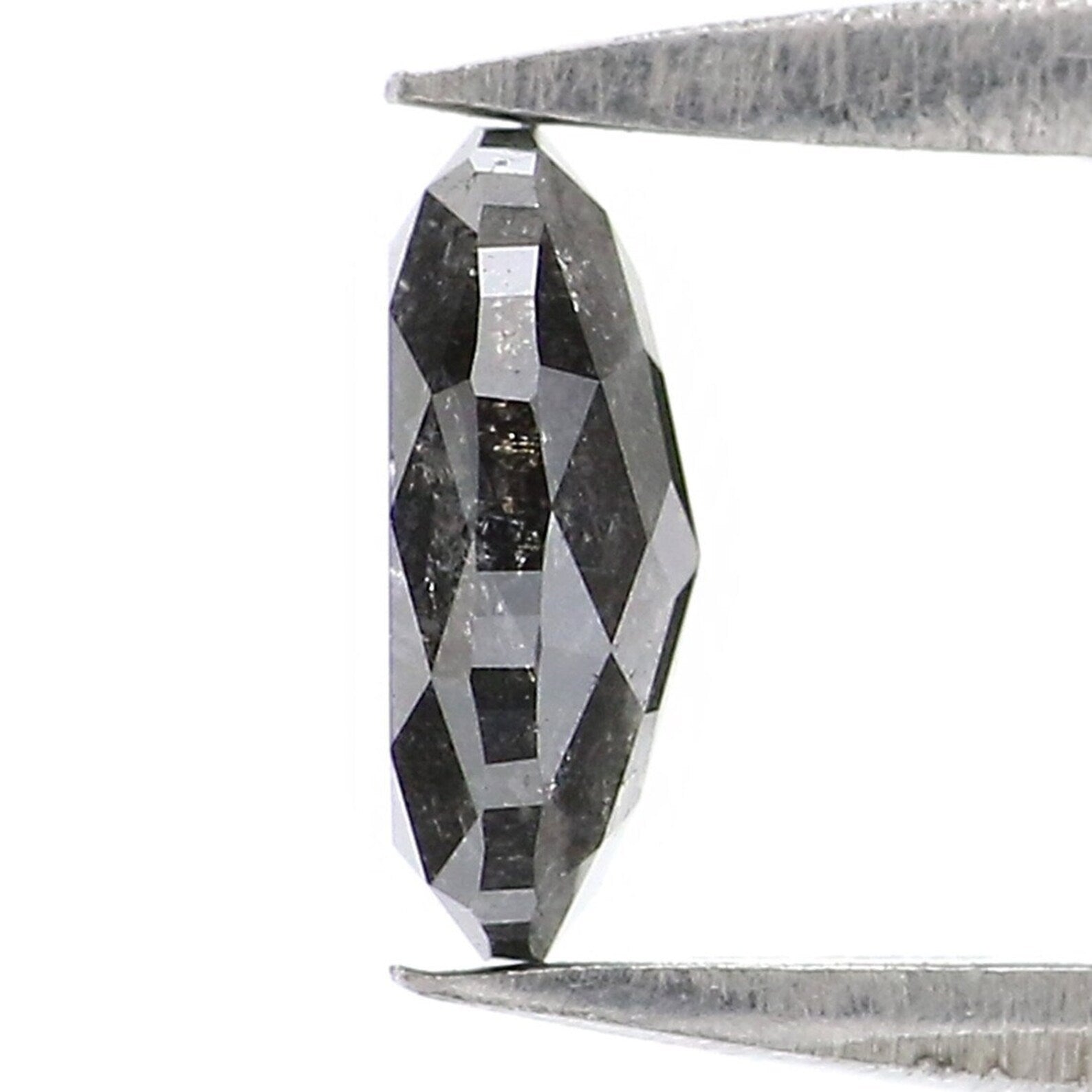 0.56 CT Natural Loose Oval Shape Diamond Salt And Pepper Oval Diamond 6.20 MM Natural Diamond Black Grey Color Oval Rose Cut Diamond NQ2445