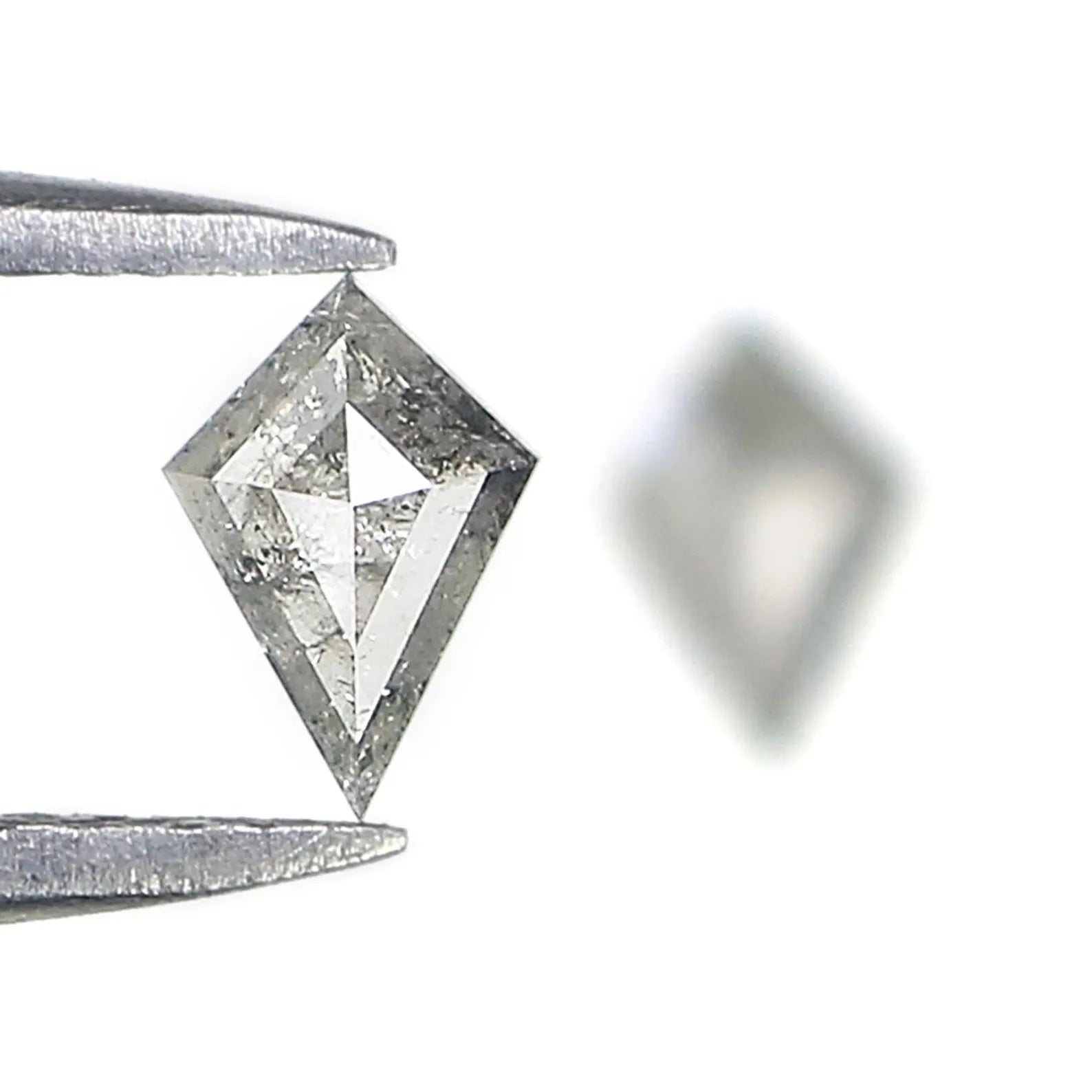 0.46 Ct Natural Loose Kite Shape Pair Diamond Salt And Pepper Kite Diamond 5.80 MM Natural Black Gray Color Kite Rose Cut Diamond NQ2341