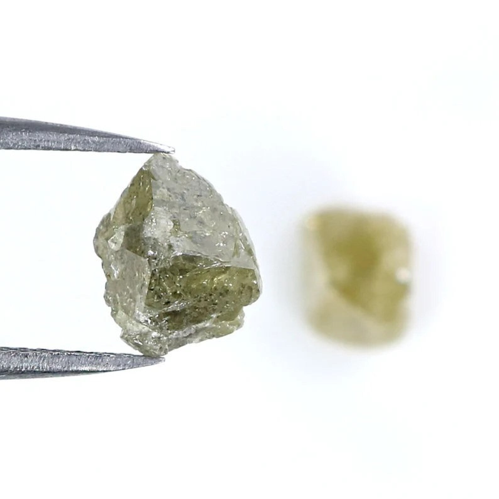 3.38 CT Natural Loose Rough Diamond Yellow Grey Color Rough Diamond 6.75 MM Natural Yellow Grey Color Irregular Rough Shape Diamond NQ2010