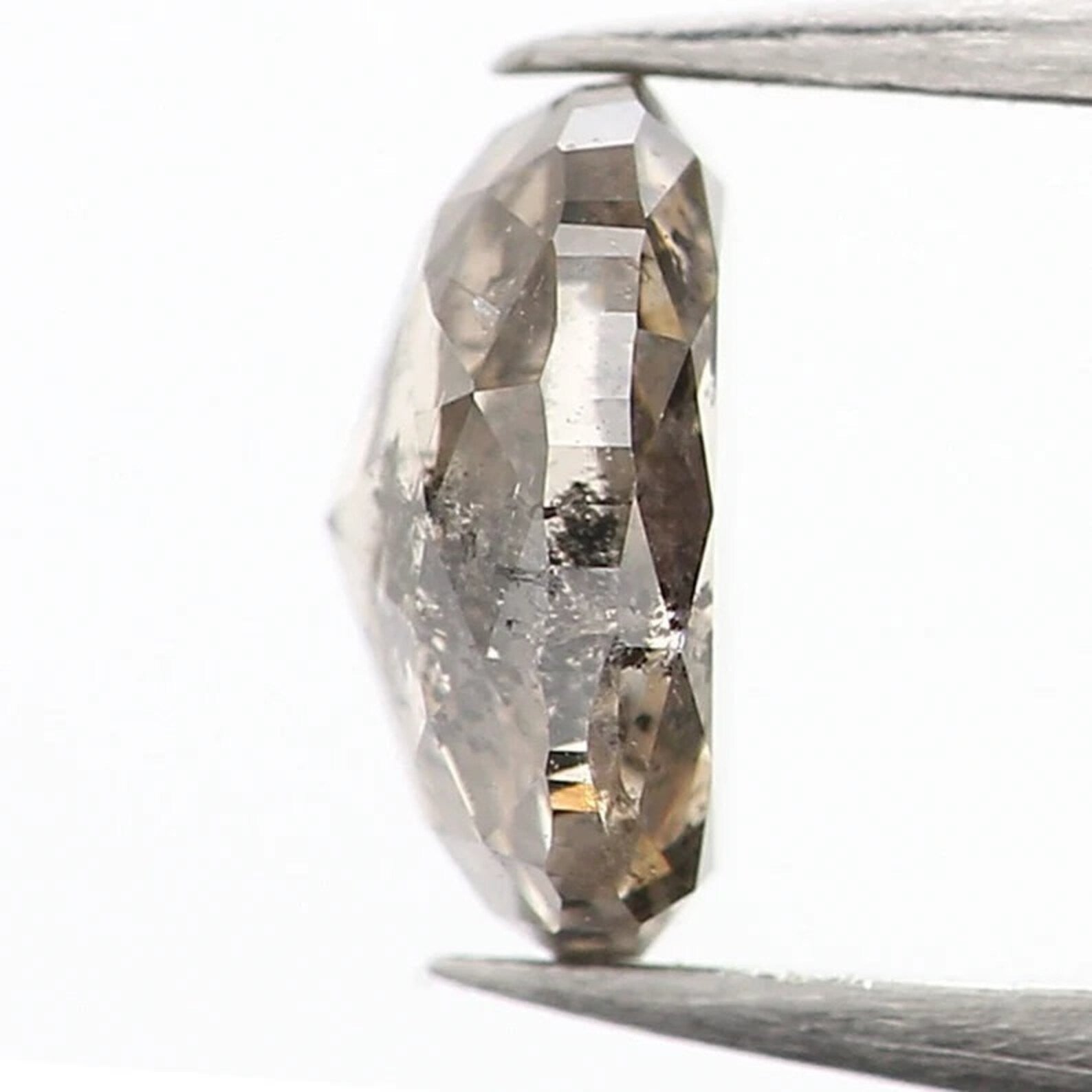 0.35 CT Natural Loose Oval Shape Diamond Salt and Pepper Oval Shape Diamond 4.85 MM Natural Black Grey Color Oval Rose Cut Diamond NQ1200