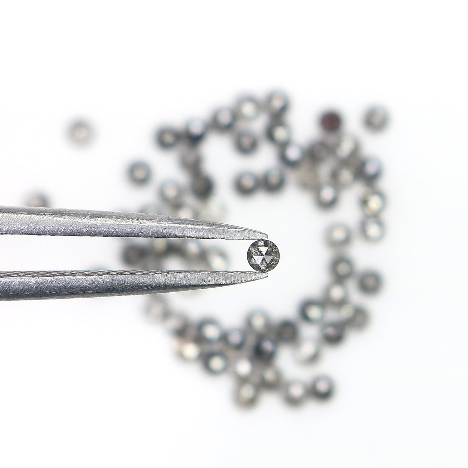 2.13 Ct Natural Loose Round Shape Diamond Salt And Pepper Diamond 1.90 MM Natural Diamond Black Grey Color Round Rose Cut Diamond LQ3035