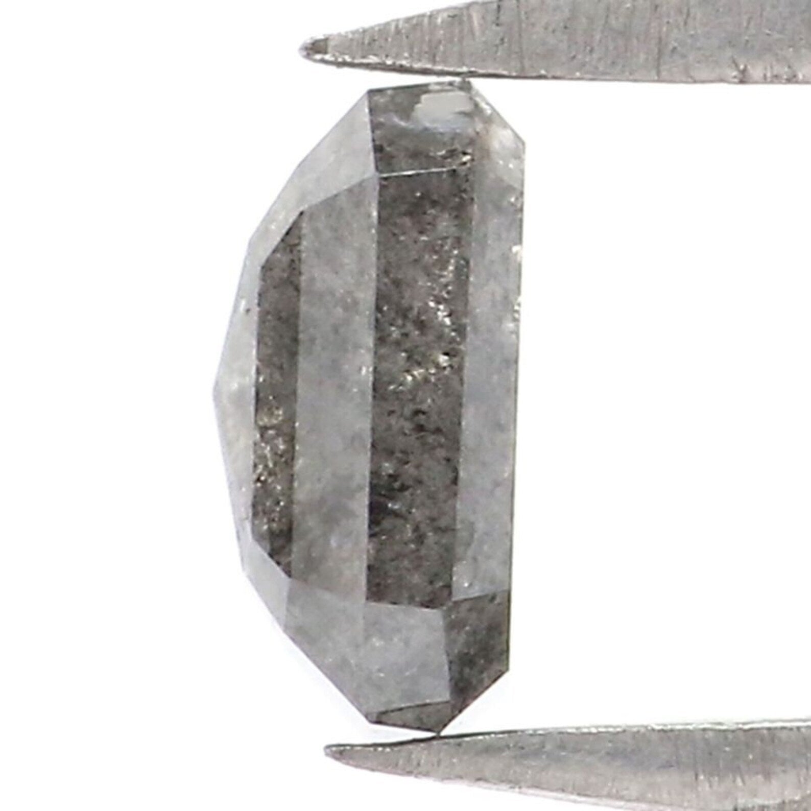 0.41 CT Natural Loose Emerald Shape Diamond Salt And Pepper Emerald Cut Diamond 4.80 MM Black Grey Color Emerald Rose Cut Diamond NQ7208
