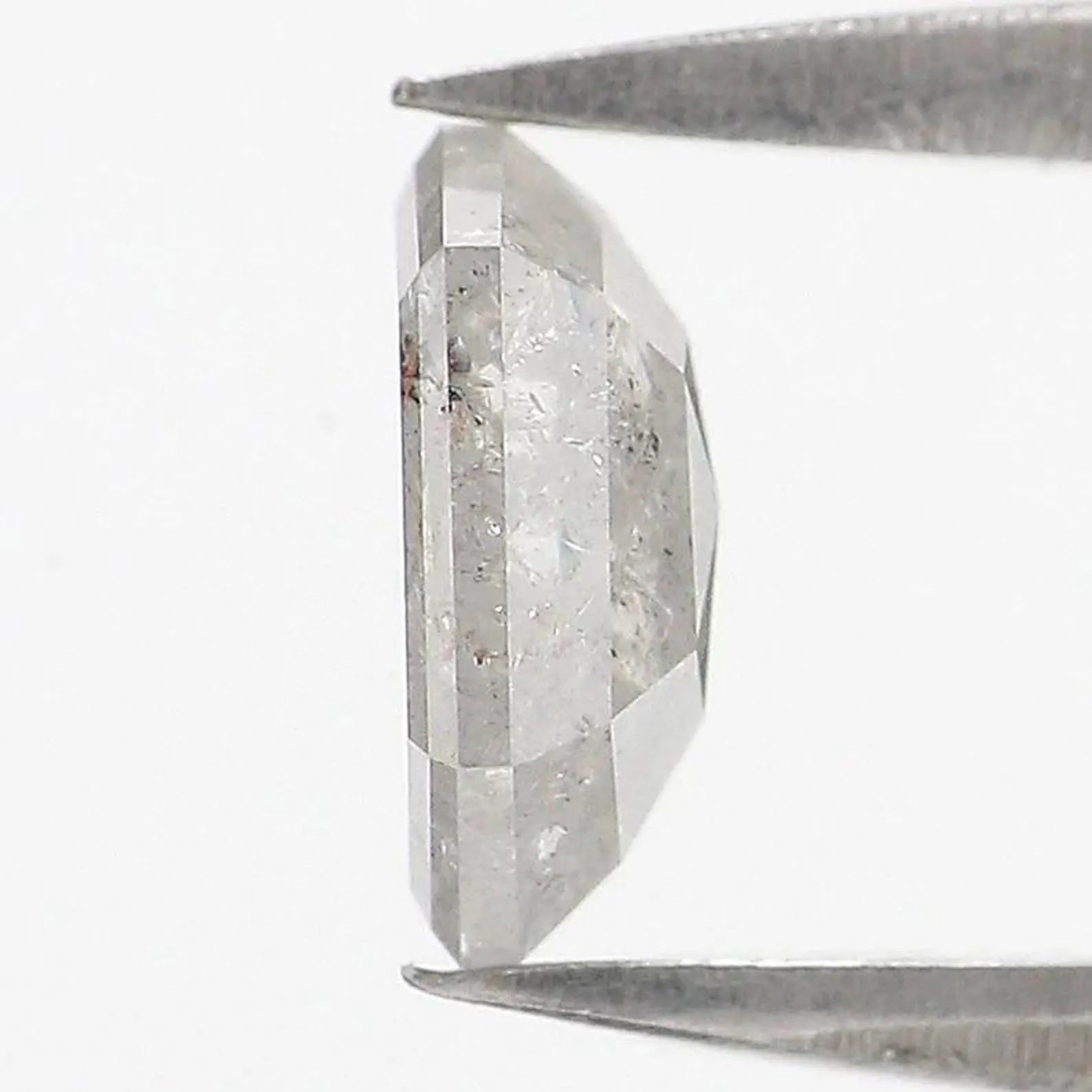 0.86 CT Natural Loose Hexagon Shape Diamond Salt And Pepper Hexagon Cut Diamond 6.85 MM Natural Grey Color Hexagon Rose Cut Diamond NQ836