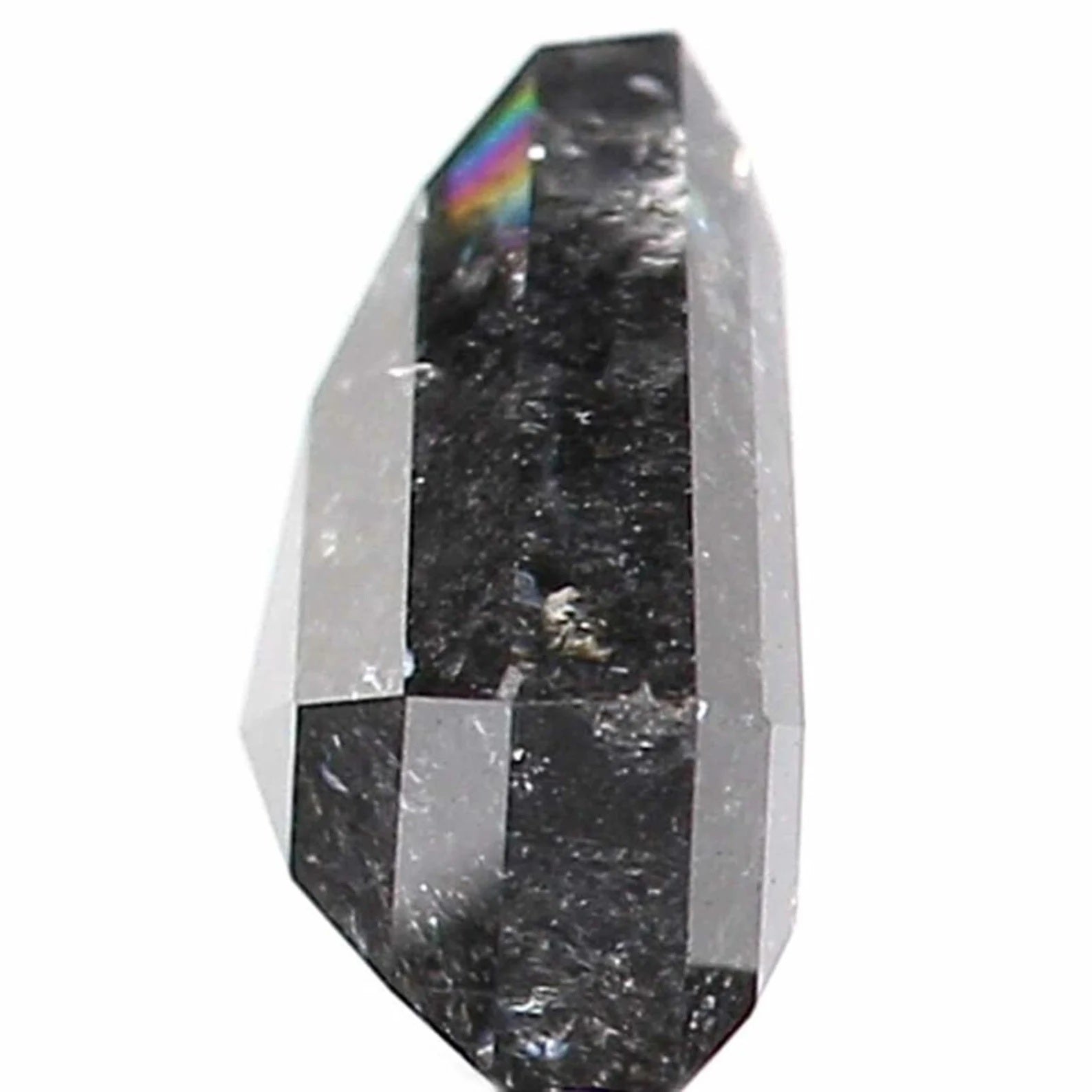 0.90 CT Natural Loose Shield Shape Diamond Salt And Pepper Shield Cut Diamond 5.55 MM Natural Loose Diamond Black Grey Shield Diamond QN767