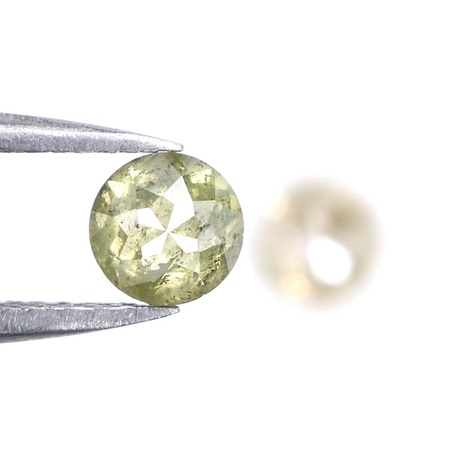 1.26 CT Natural Loose Round Cut Pair Diamond Grey Color Round Shape Diamond 4.75 MM Natural Loose Green Color Round Rose Cut Diamond NQ1965
