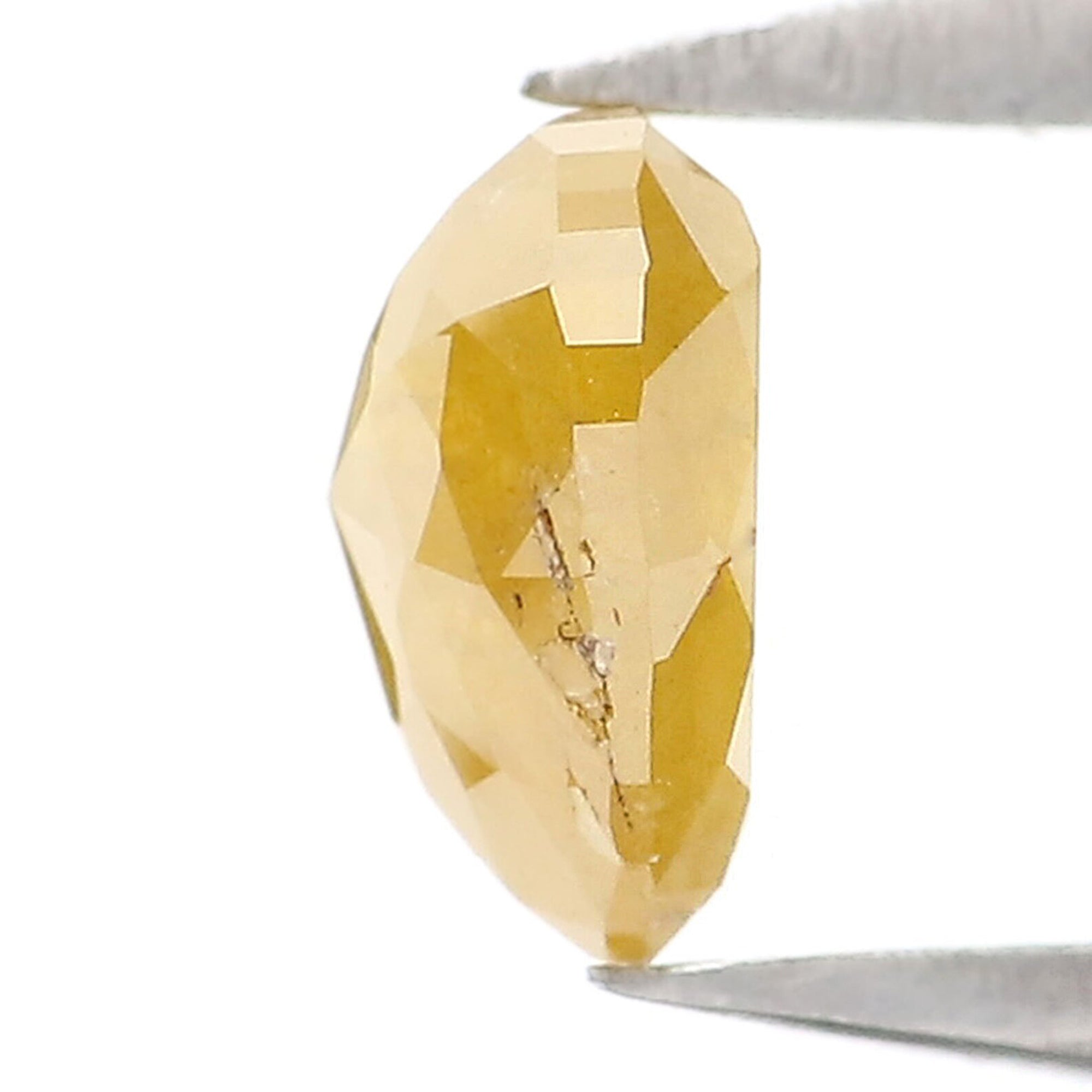 0.59 CT Natural Loose Heart Shape Diamond Yellow Color Heart Shape Diamond 5.45 MM Natural Loose Yellow Color Heart Rose Cut Diamond KR2510