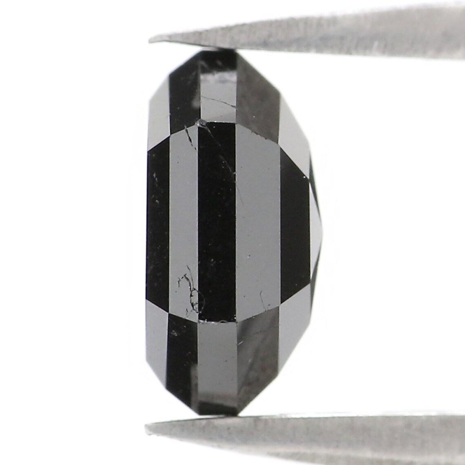 1.51 Ct Natural Loose Hexagon Shape Diamond Black Color Hexagon Diamond 7.65 MM Natural Loose Black Color Hexagon Rose Cut Diamond NQ537