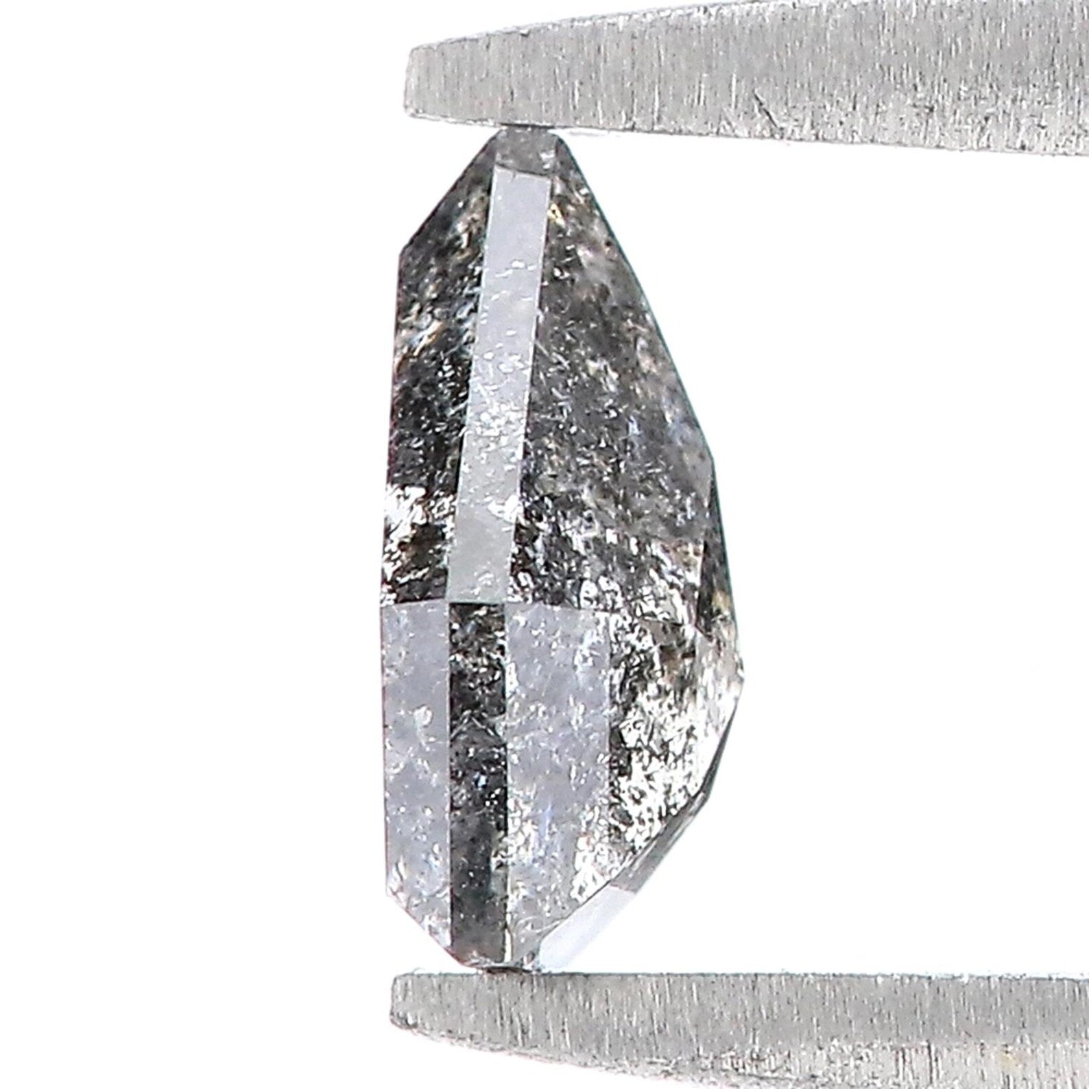 0.58 Ct Natural Loose Shield Shape Diamond Salt And Pepper Shield Diamond 6.60 MM Natural Loose Black Grey Color Shield Cut Diamond QN8843