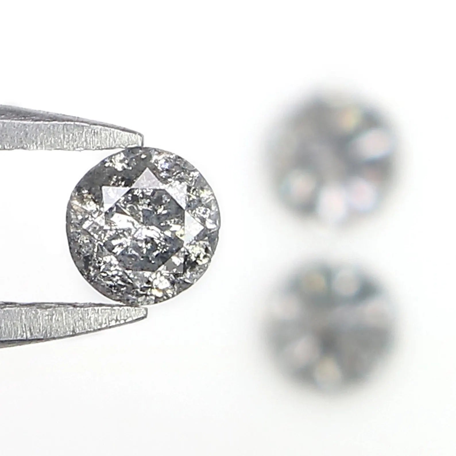 0.56 Ct Natural Loose Round Shape Diamond Salt And Pepper Round Diamond 3.50 MM Natural Black Grey Color Round Brilliant Cut Diamond NQ8397