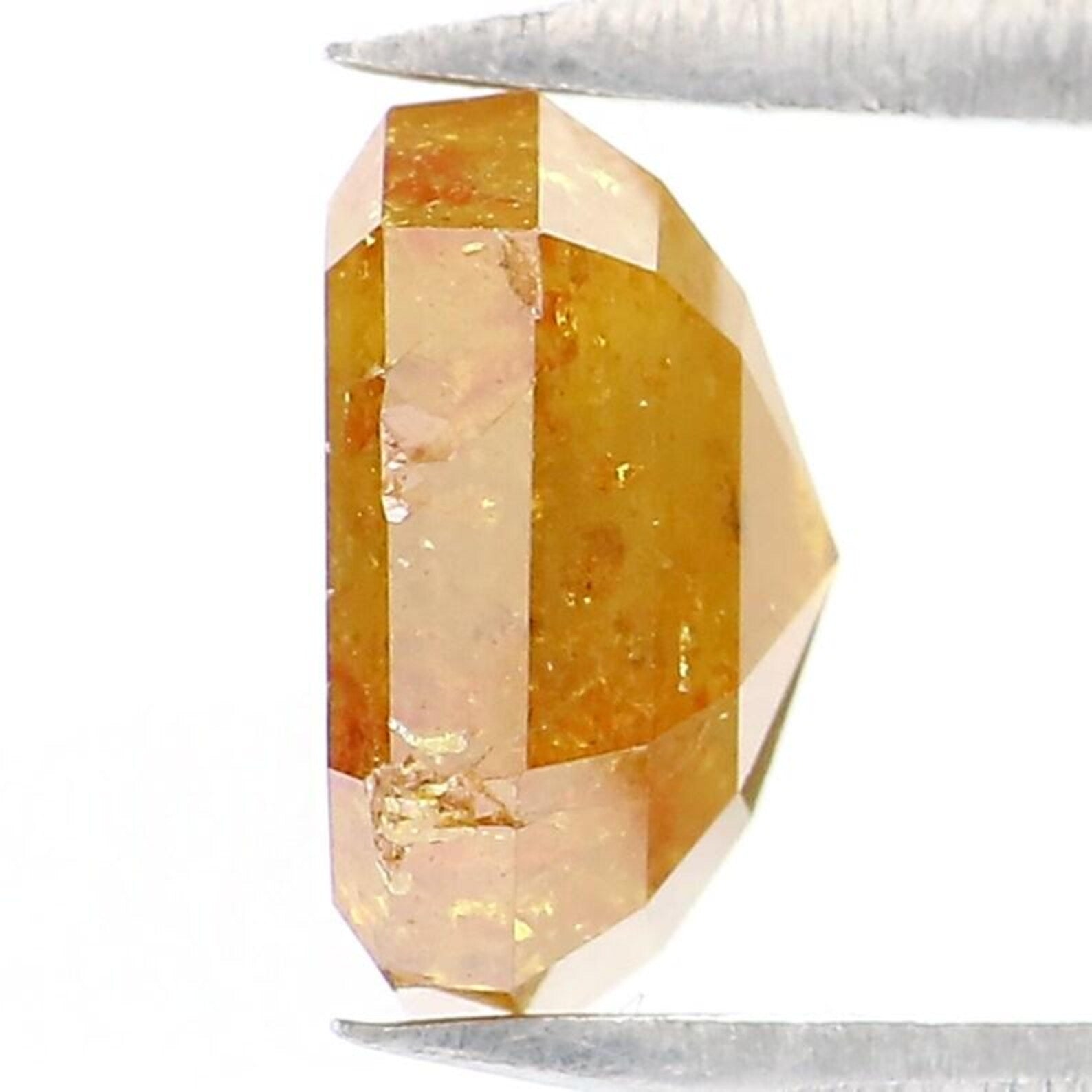 1.65 Ct Natural Loose Emerald Shape Diamond Brown Color Emerald Cut Diamond 7.20 MM Natural Yellow Color Emerald Rose Cut Diamond NQ8421