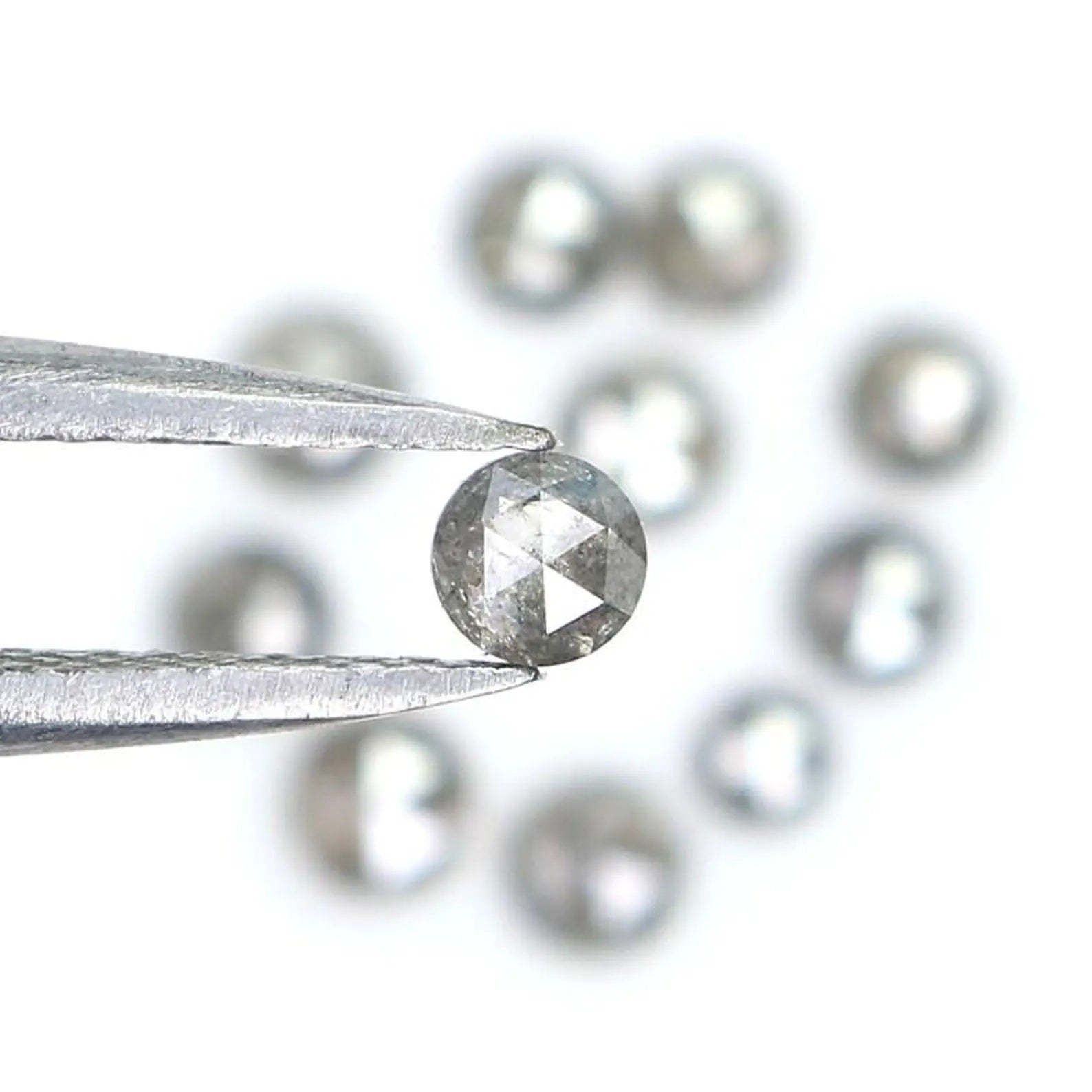 1.13 CT Natural Loose Round Shape Diamond Salt And Pepper Round Cut Diamond 2.35 MM Natural Black Grey Color Round Rose Cut Diamond NQ2065