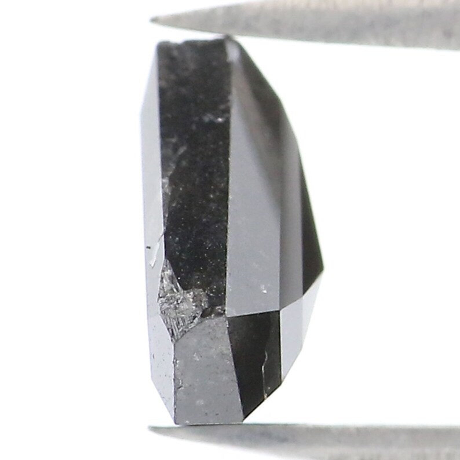 1.44 CT Natural Loose Shield Shape Diamond Black Color Shield Cut Diamond 7.15 MM Natural Diamond Black Color Shield Rose Cut Diamond NQ9100