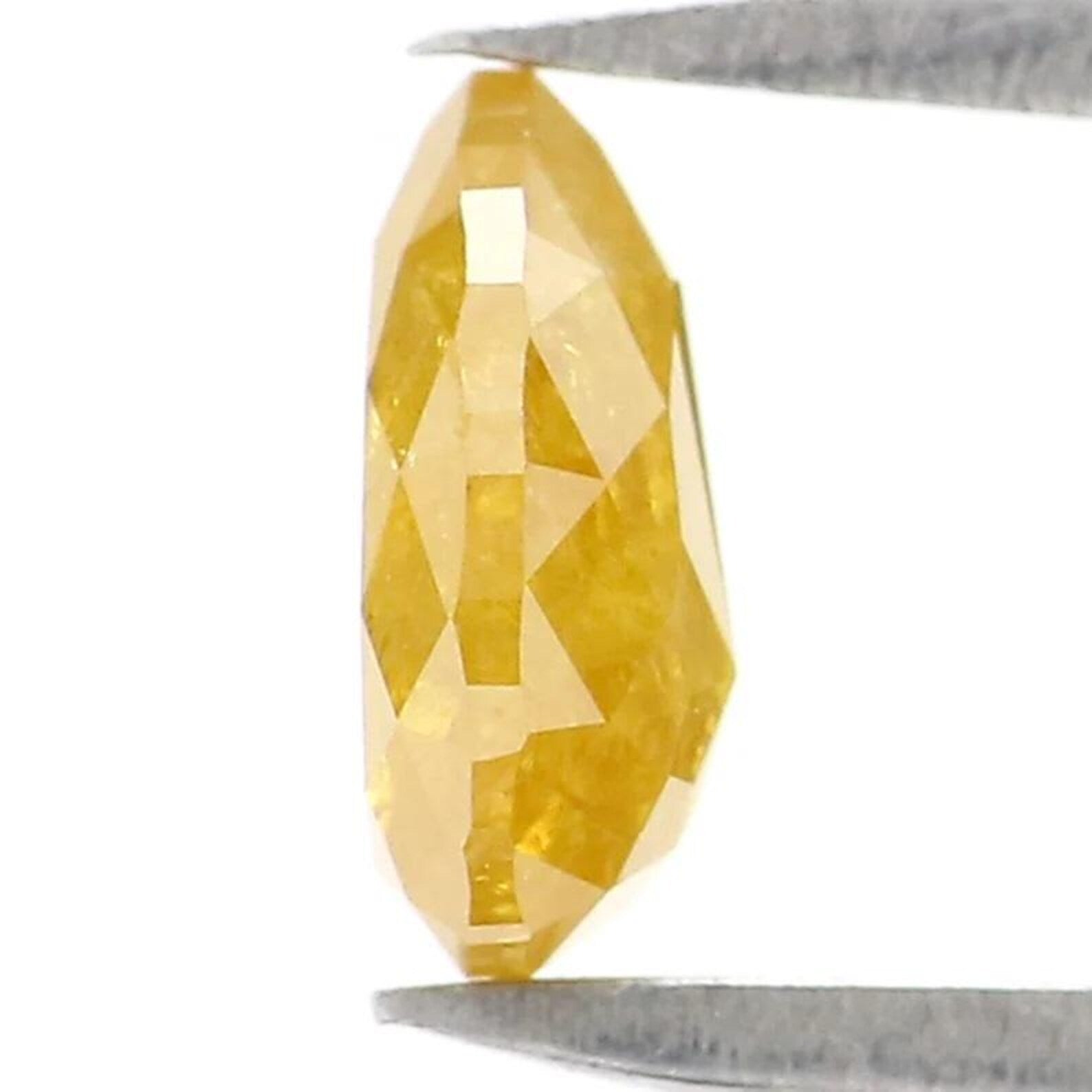 0.59 CT Natural Loose Pear Shape Diamond Yellow Color Pear Cut Diamond 6.25 MM Natural Loose Diamond Yellow Pear Rose Cut Diamond NQ2396