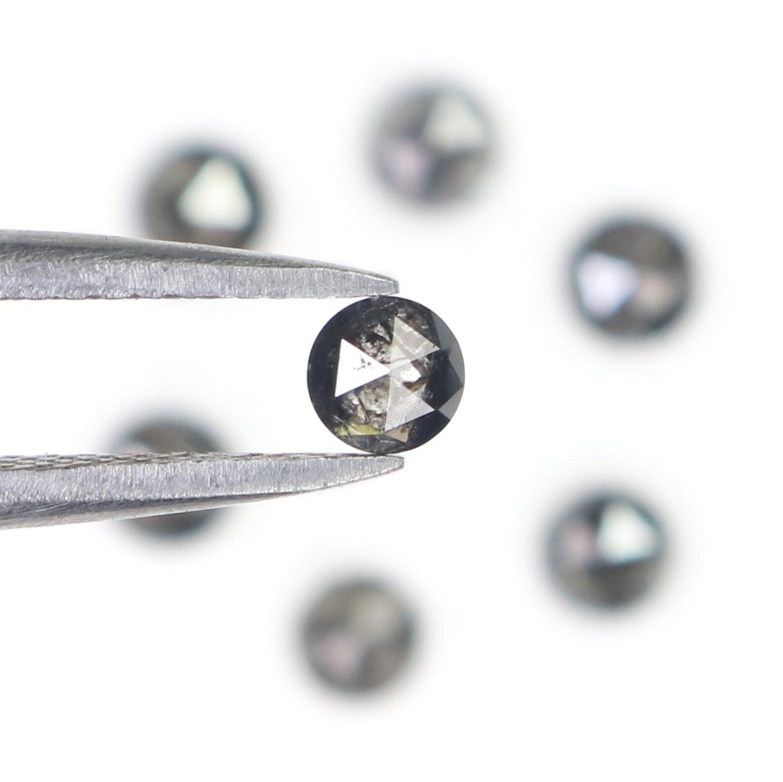 1.03 CT Natural Loose Rose Cut Diamond Salt And Pepper Round Diamond 3.30 MM Natural Loose Black Grey Round Rose Cut Shape Diamond NQ2073