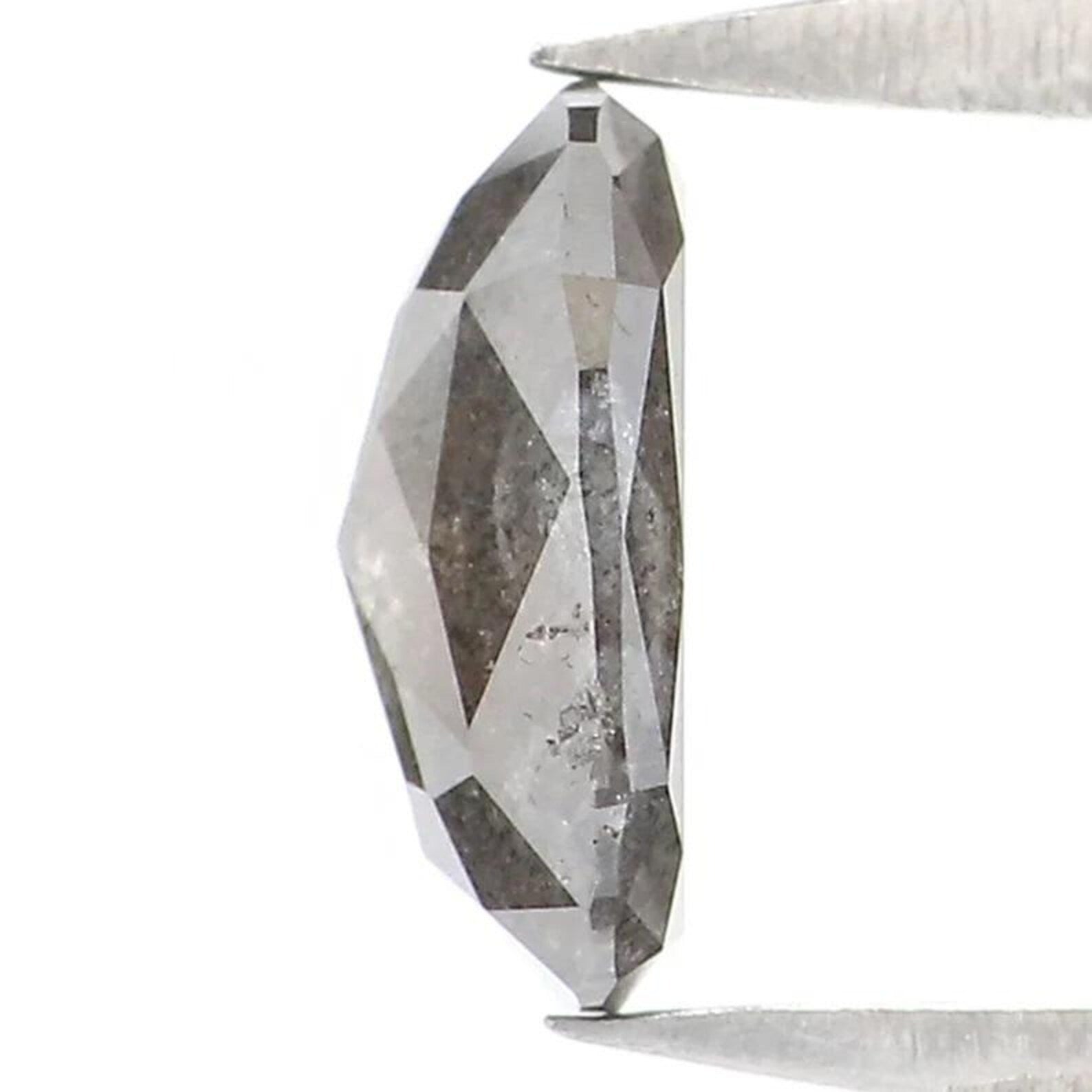 0.75 CT Natural Loose Cushion Cut Diamond Salt And Pepper Cushion Diamond 7.05 MM Natural Black Grey Color Cushion Rose Cut Diamond NQ7086