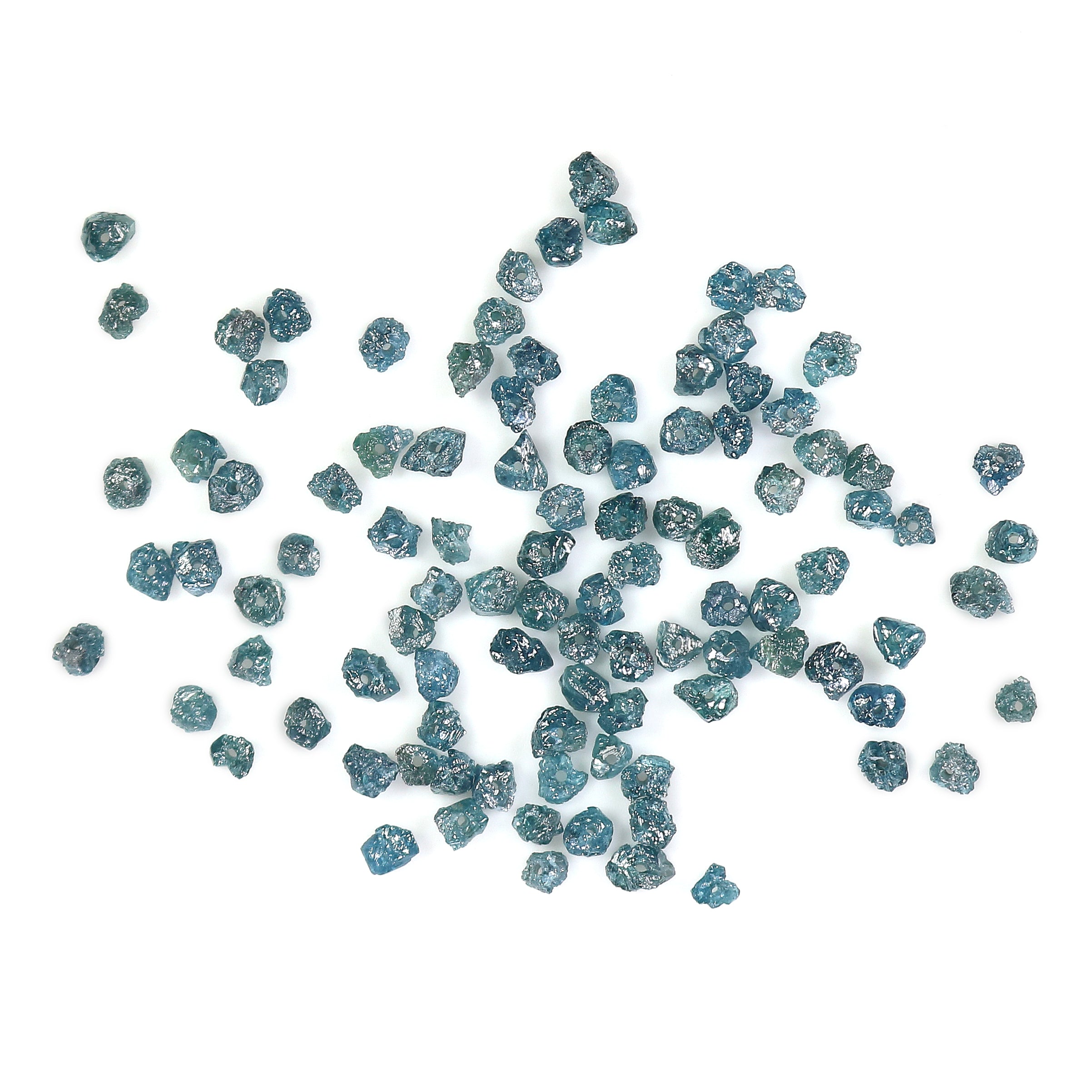 Natural Loose Rough Bead Shape Diamond Blue Color Rough Bead Cut Diamond 4.00 Ct Lot Uncut Drilled Bead Rough Irregular Cut Diamond Q80